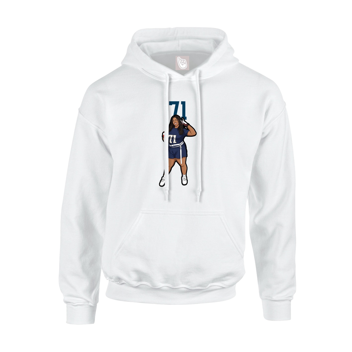 Youth Hoodie — Number Top in White