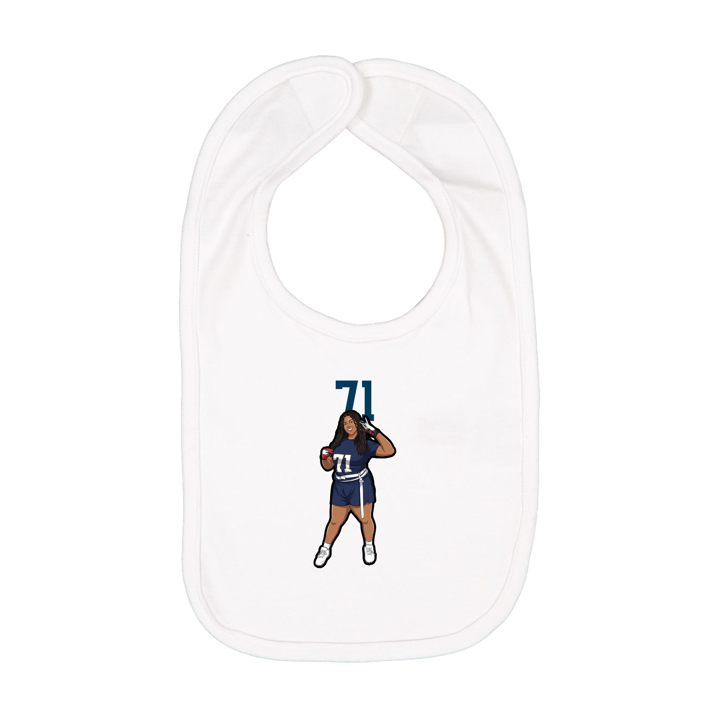 Infant Bib — Number Top in White