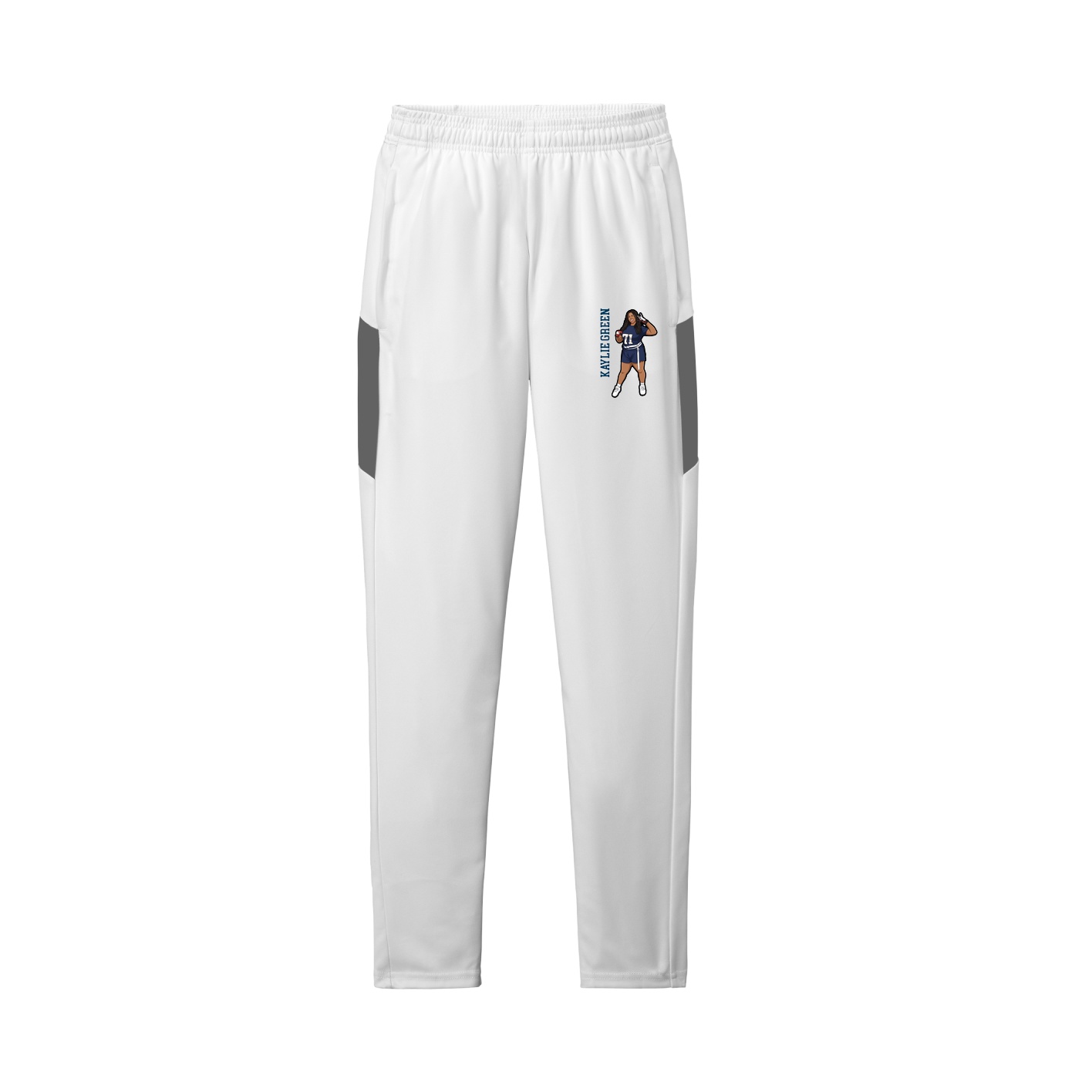 Team Travel Pant — Name Vertical in White/Grey