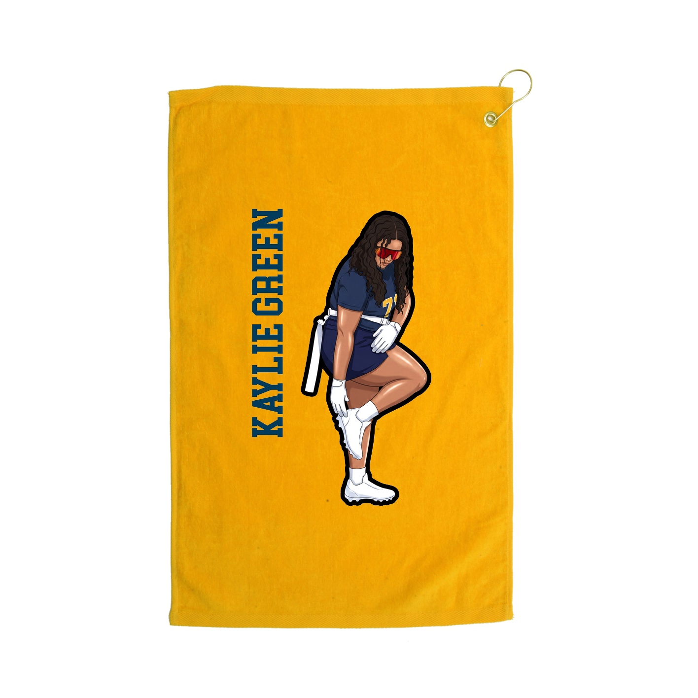 Golf Towel — Name Vertical in Gold