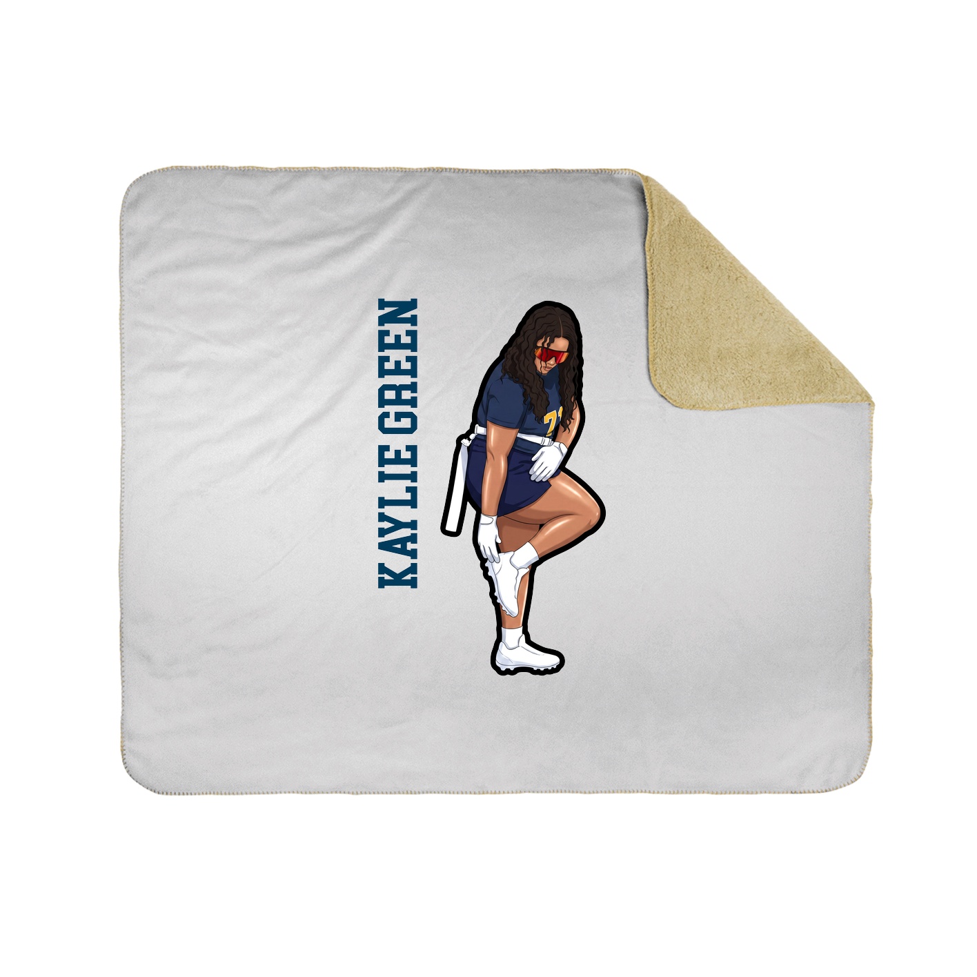 Throw Blanket — Name Vertical in White