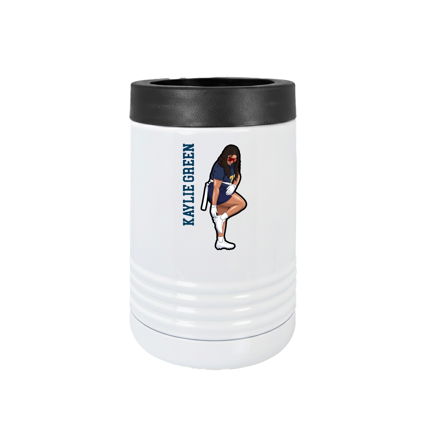 Beverage Holder — Name Vertical in White