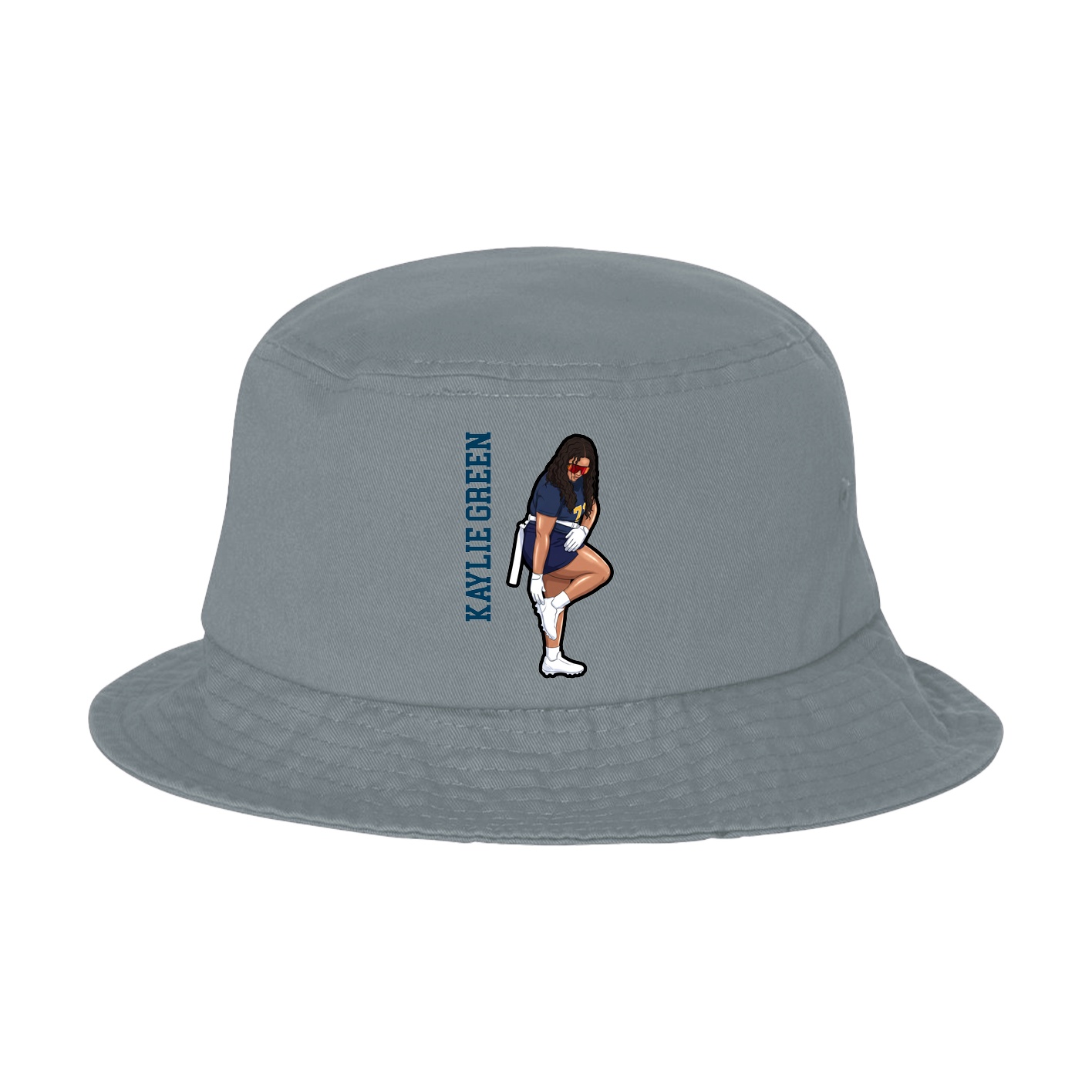 Bucket Cap — Name Vertical in Grey