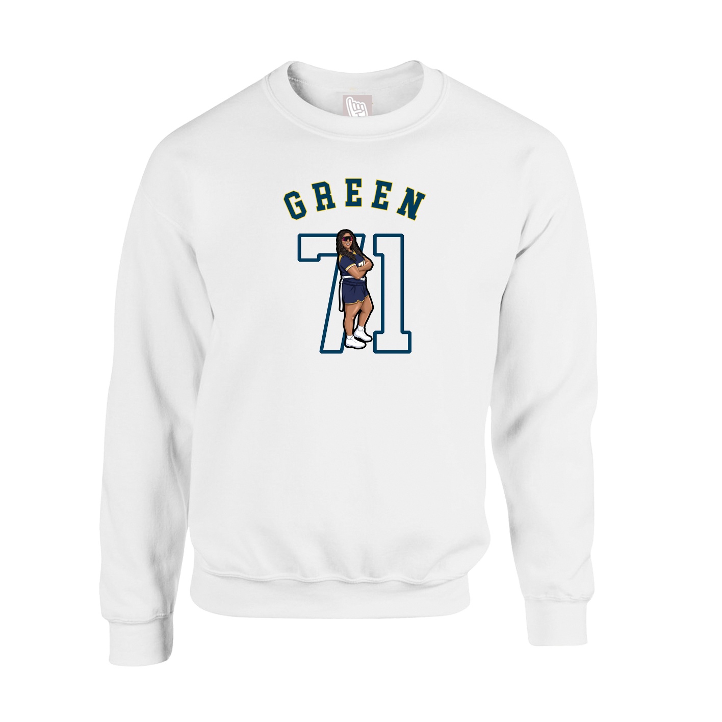 Fleece Crew — Shirsey Arch in White