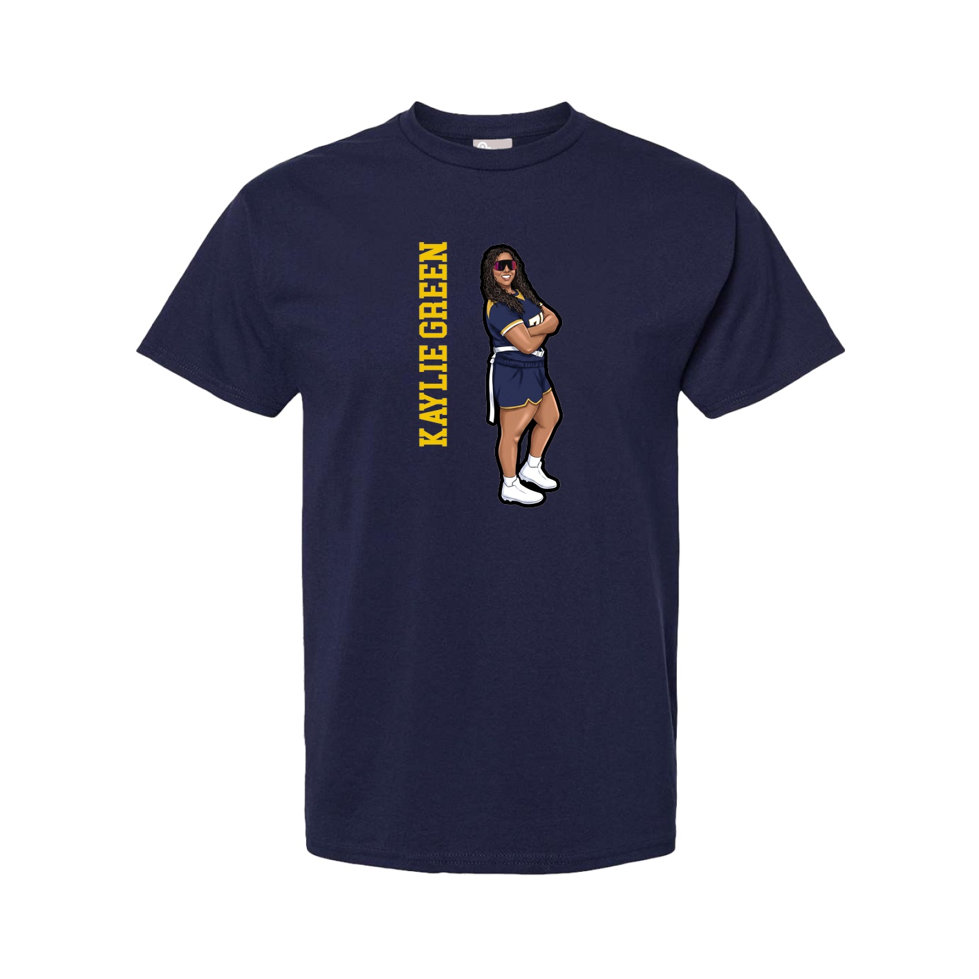 Youth Tee — Name Vertical in Navy