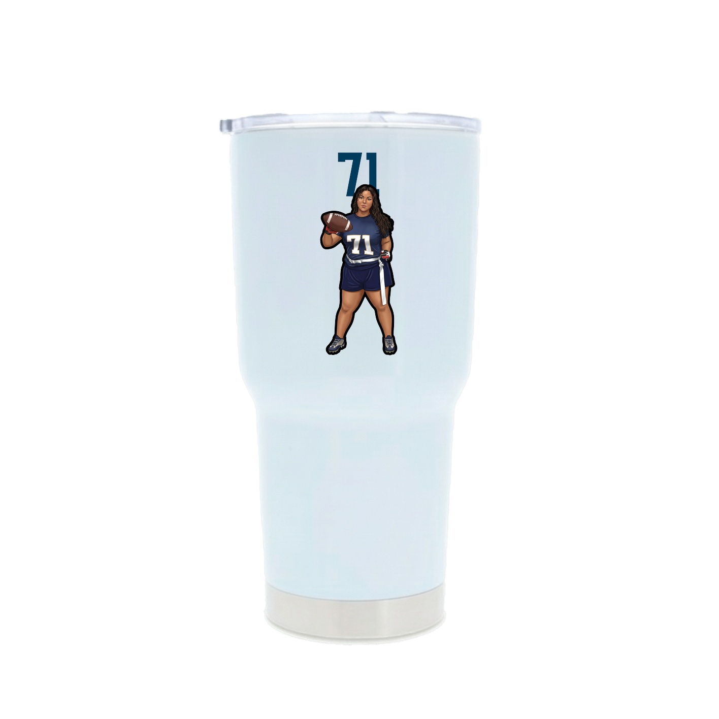 30oz Stainless Steel Tumbler — Number Top in White