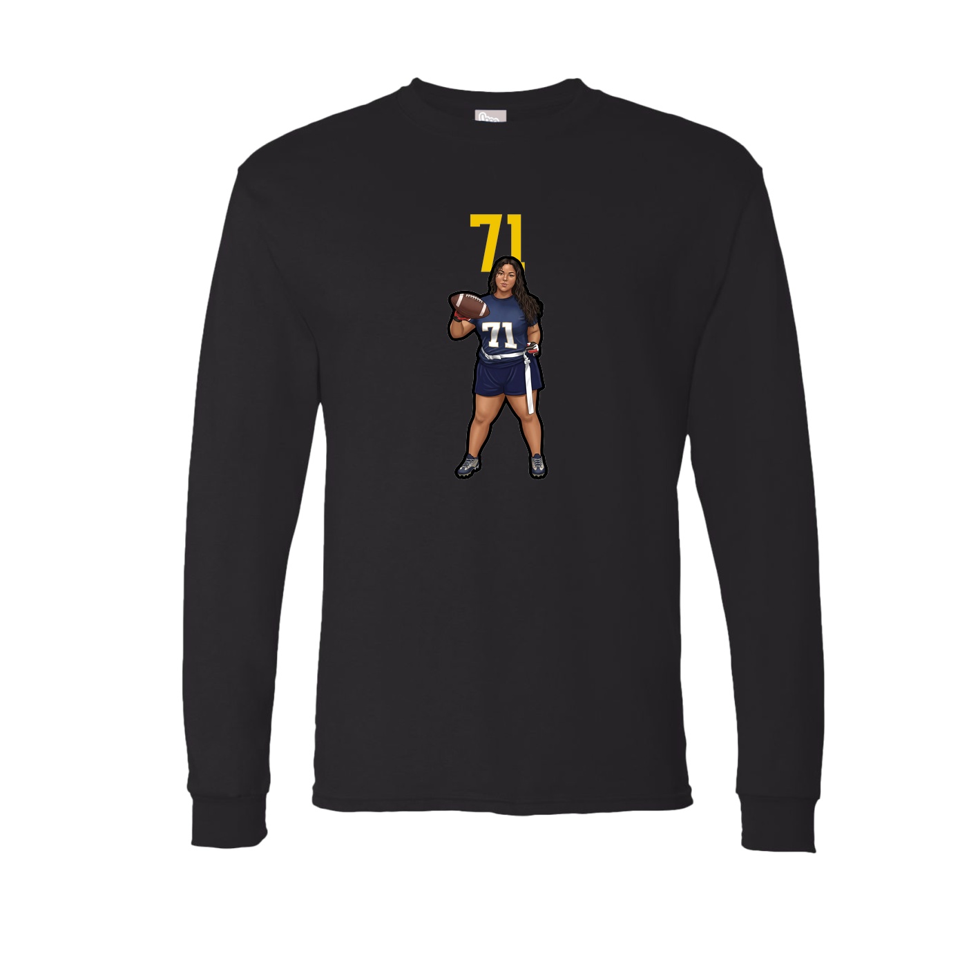 Long Sleeve Tee — Number Top in Black