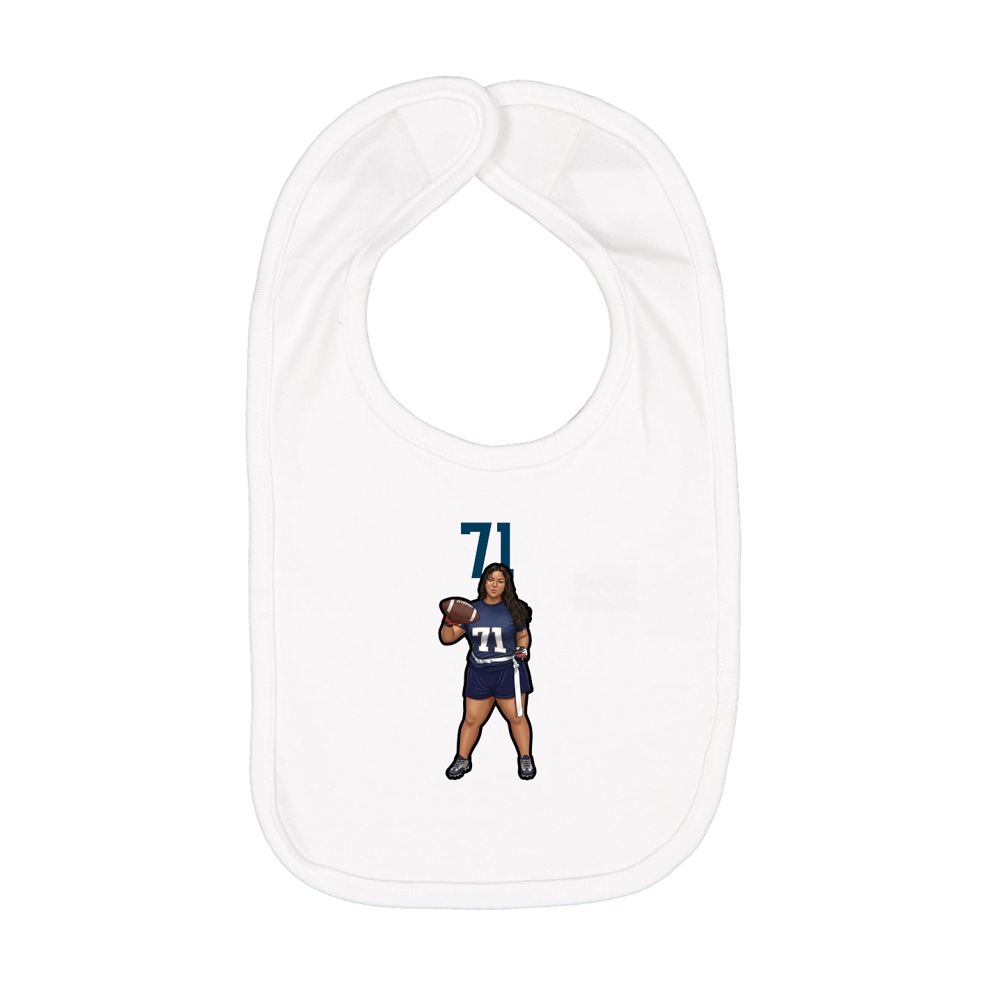 Infant Bib — Number Top in White