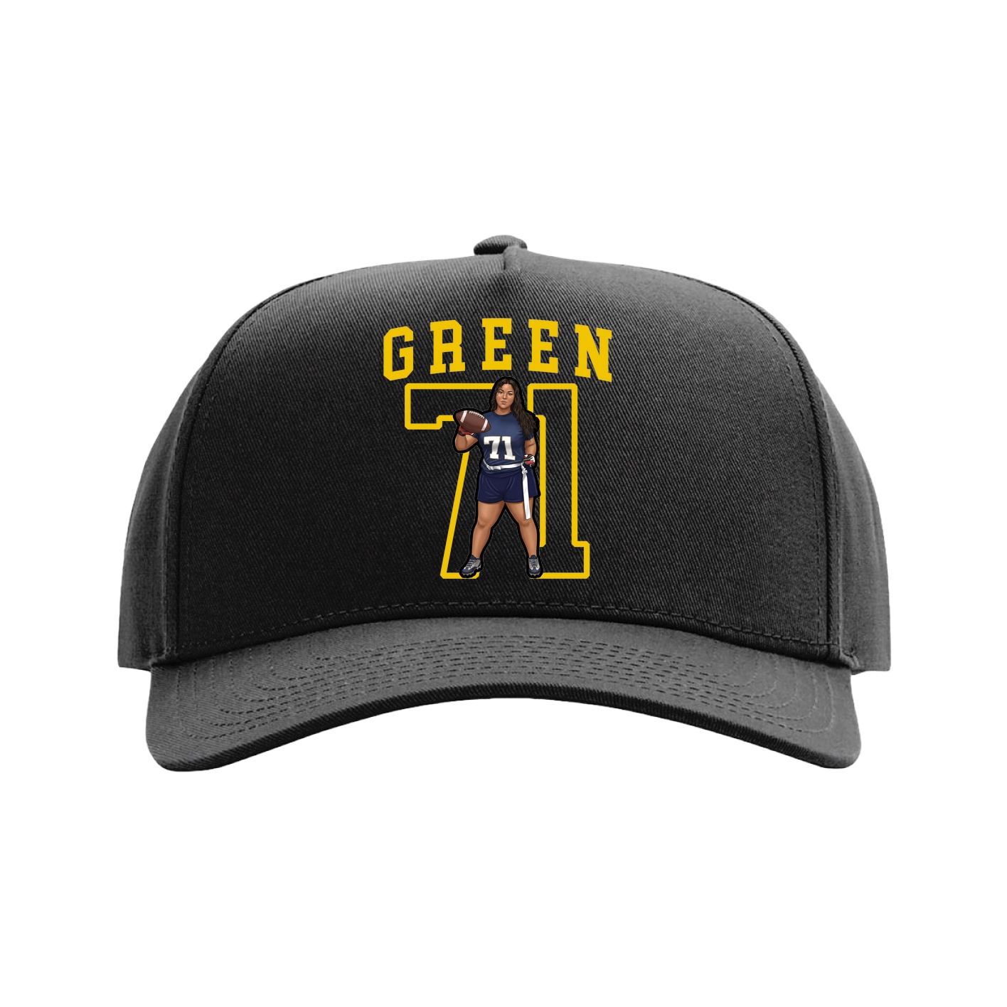 Full Fabric Five-Panel Champ Cap — Shirsey in Black