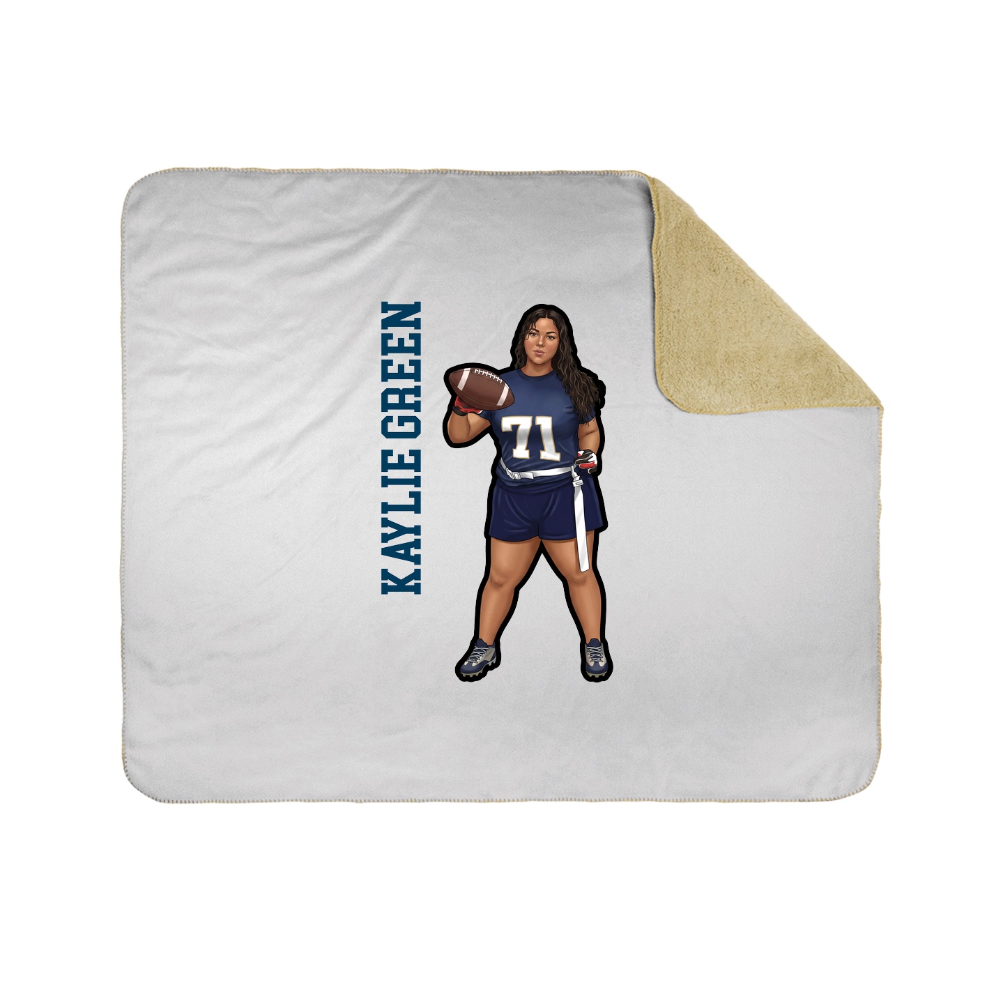 Throw Blanket — Name Vertical in White