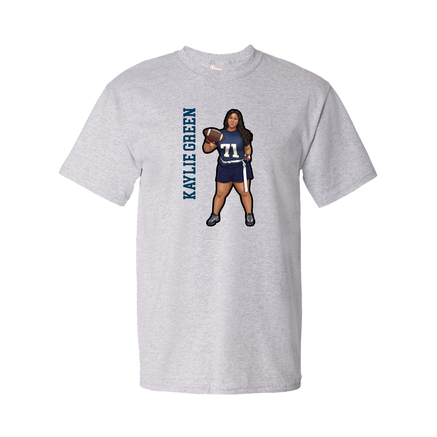 Tee — Name Vertical in Grey