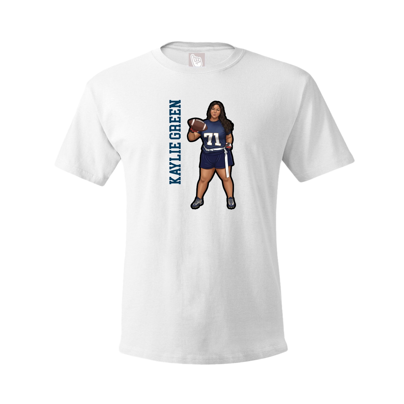 Tee — Name Vertical in White