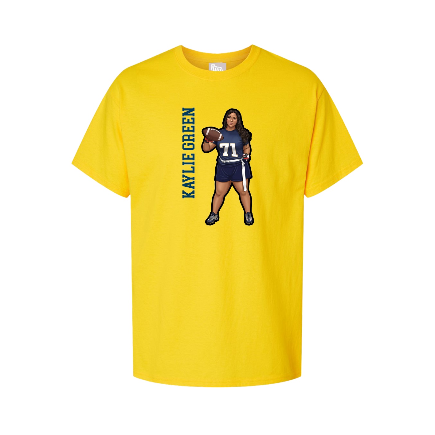 Youth Tee — Name Vertical in Gold