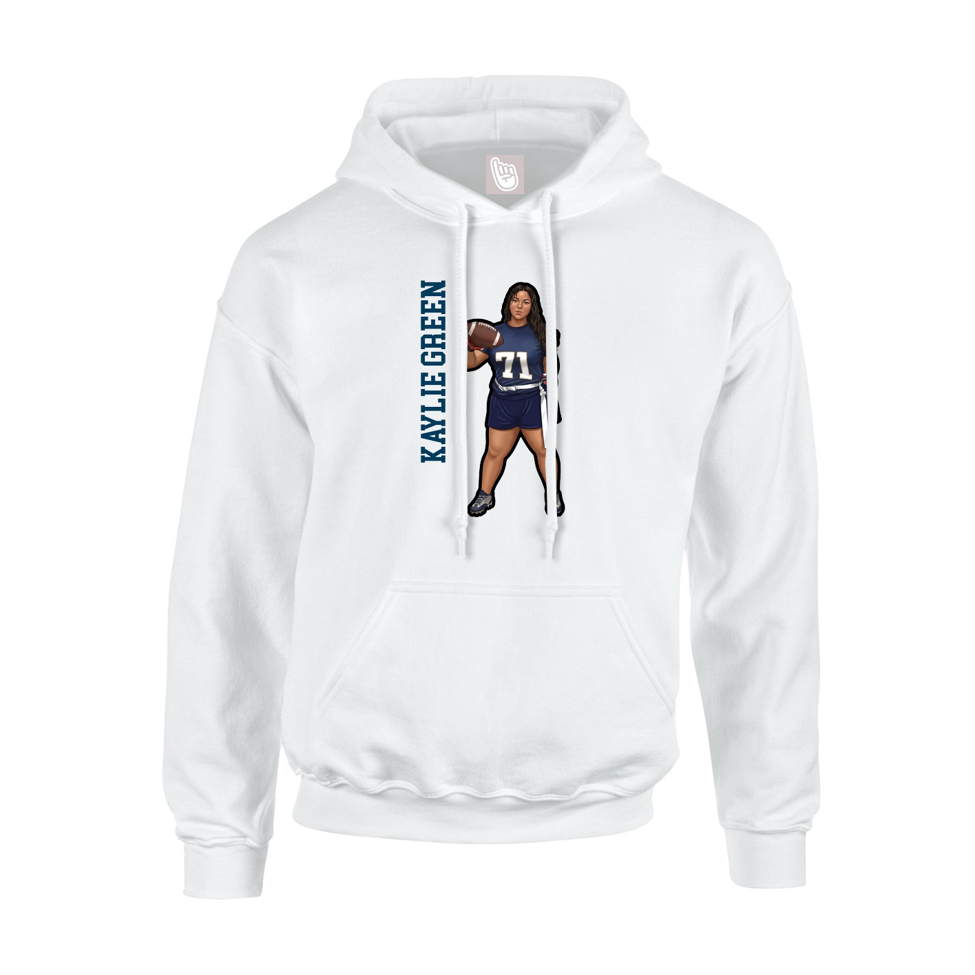 Hoodie — Name Vertical in White