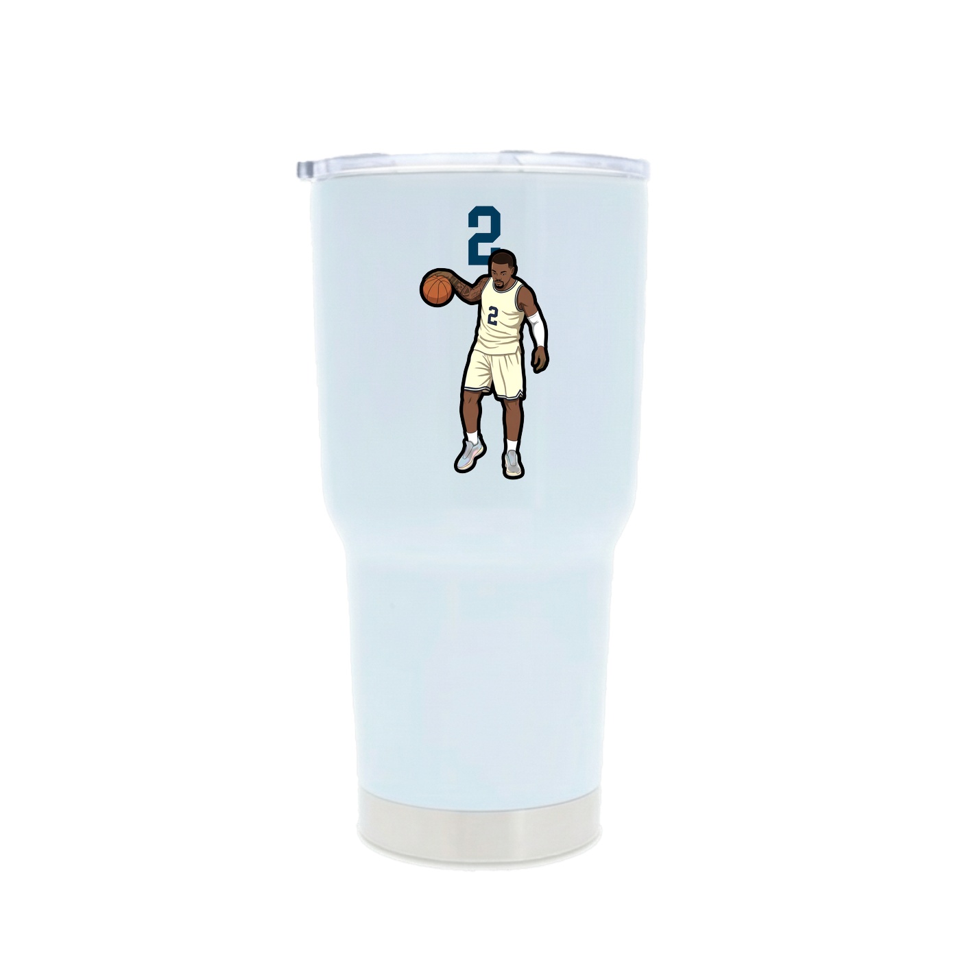 30oz Stainless Steel Tumbler — Number Top in White