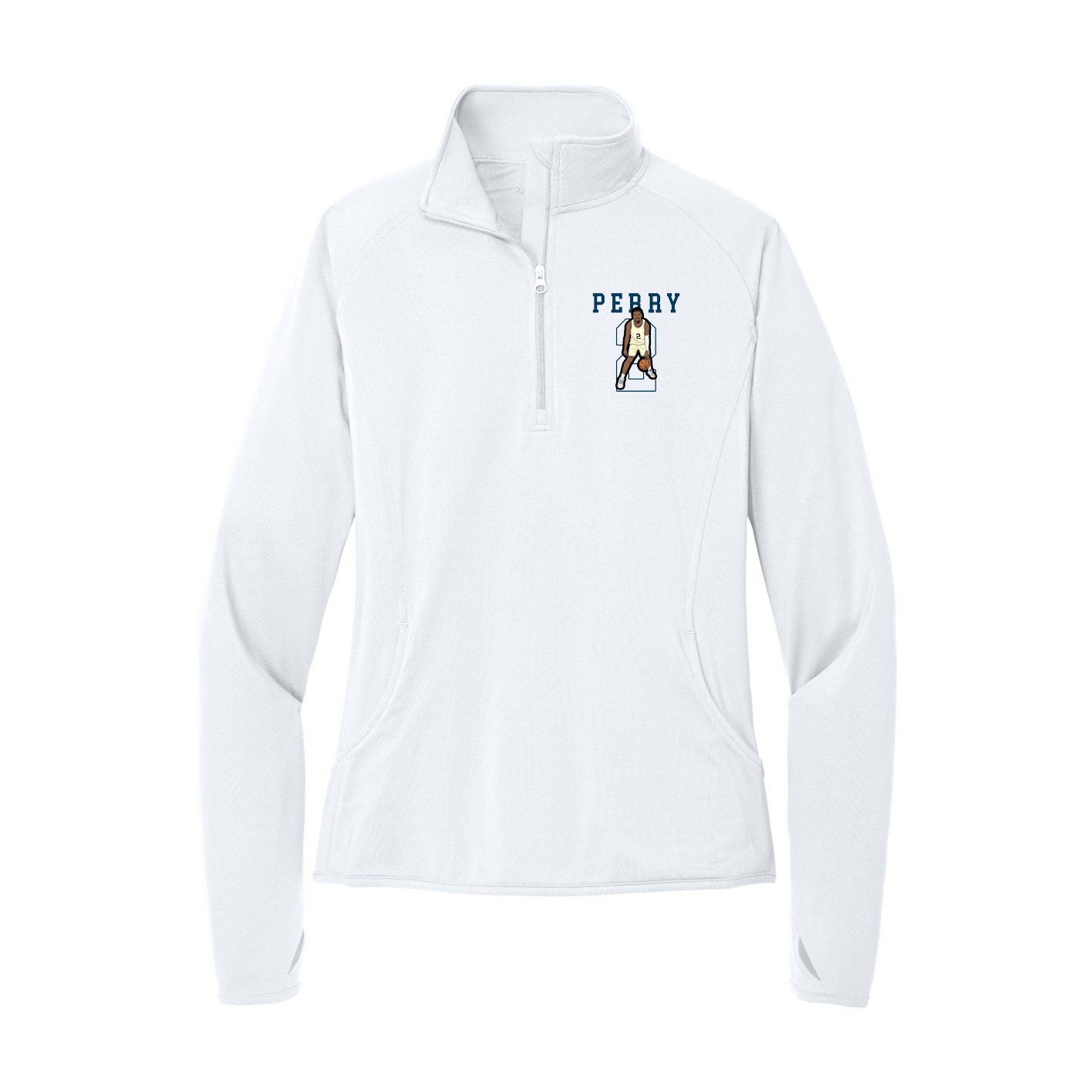 Women's Q-Zip Pullover — Shirsey in White