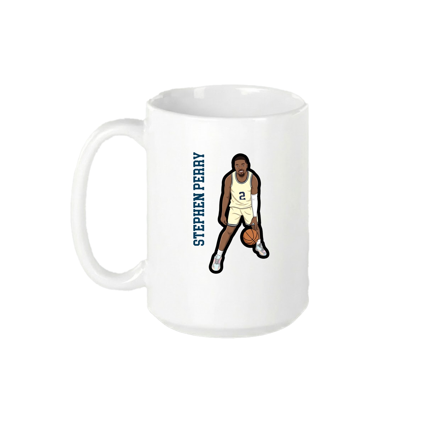 15oz Coffee Mug — Name Vertical in White