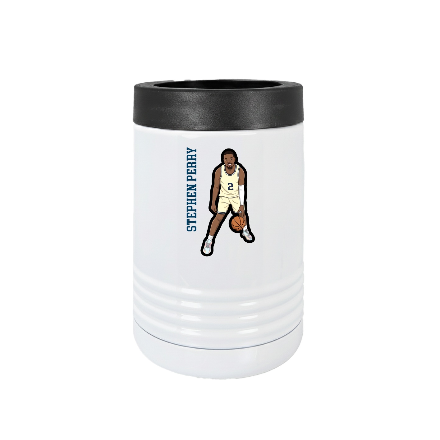 Beverage Holder — Name Vertical in White