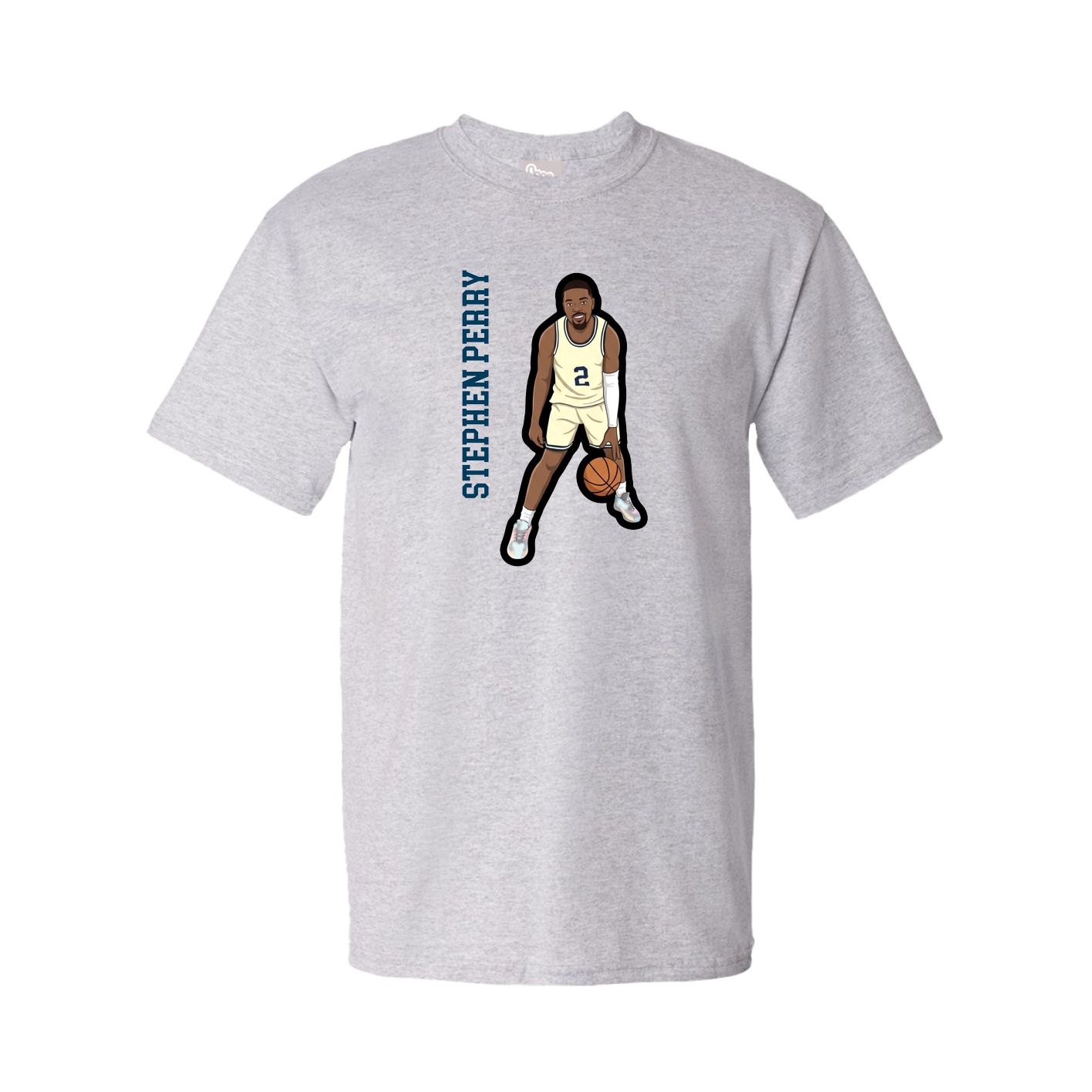 Youth Tee — Name Vertical in Grey