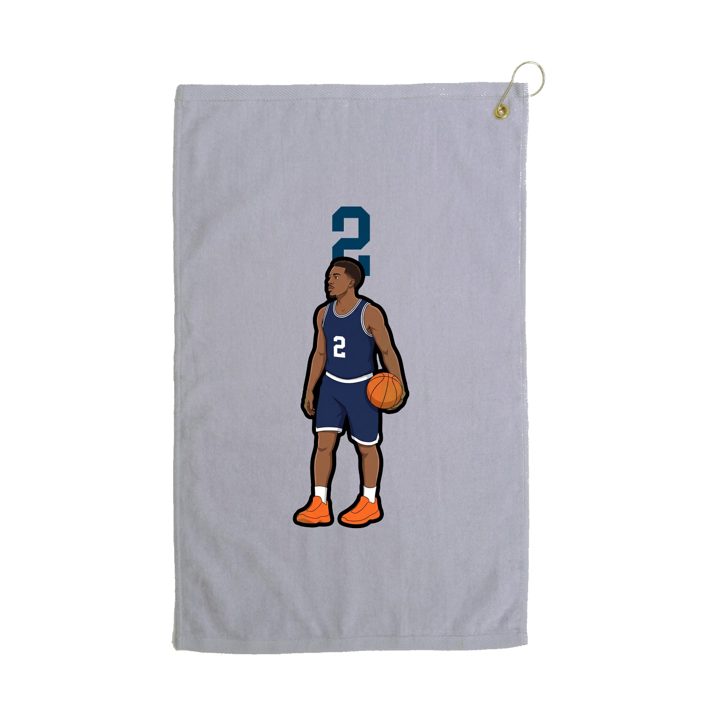 Golf Towel — Number Top in Grey