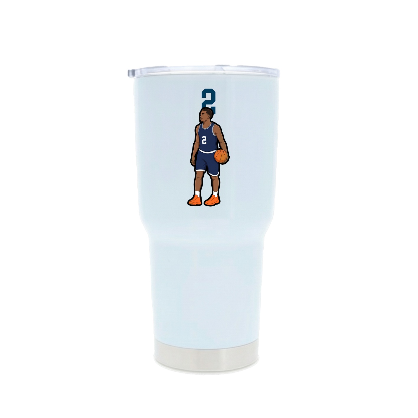 30oz Stainless Steel Tumbler — Number Top in White