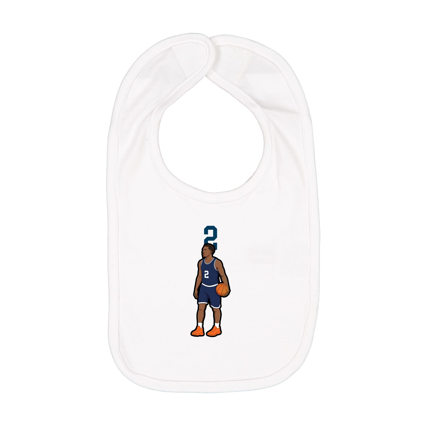 Infant Bib — Number Top in White