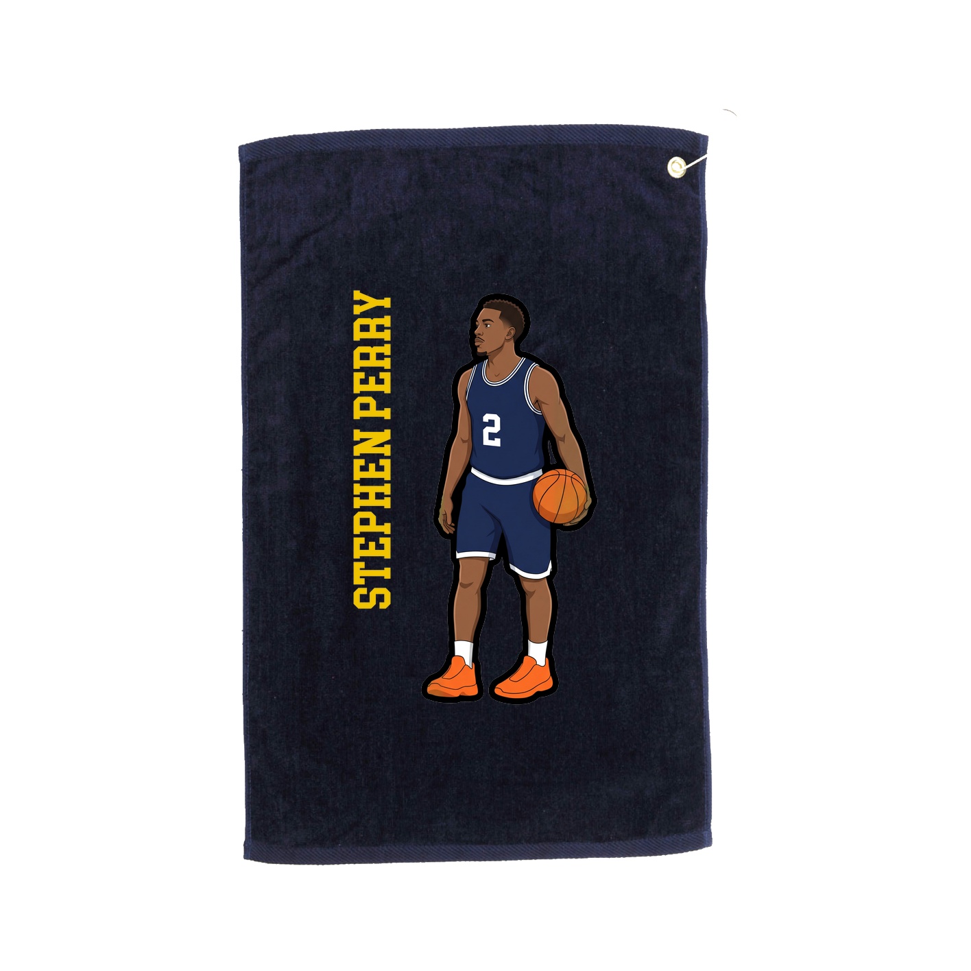 Golf Towel — Name Vertical in Navy