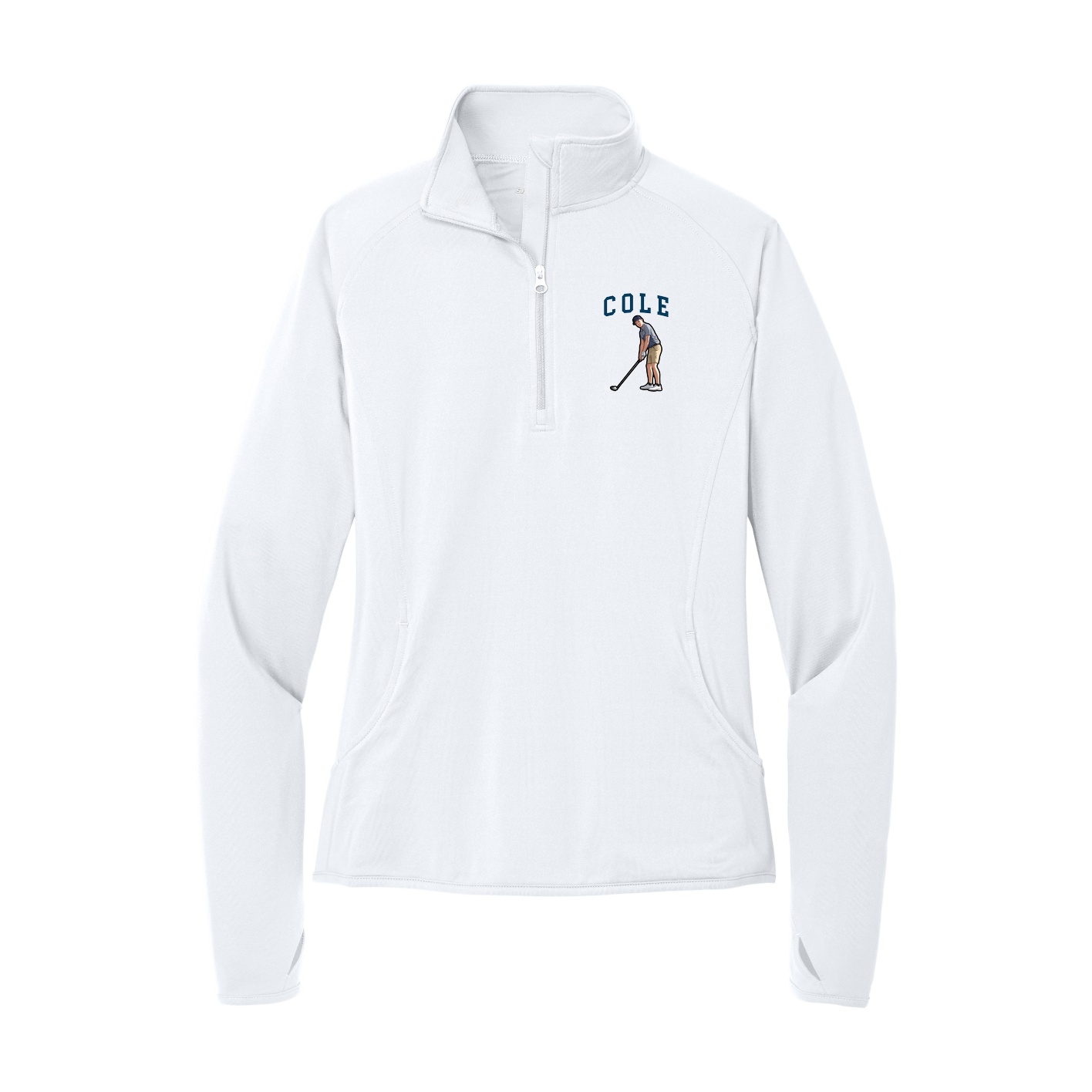 Women's Q-Zip Pullover — Shirsey in White