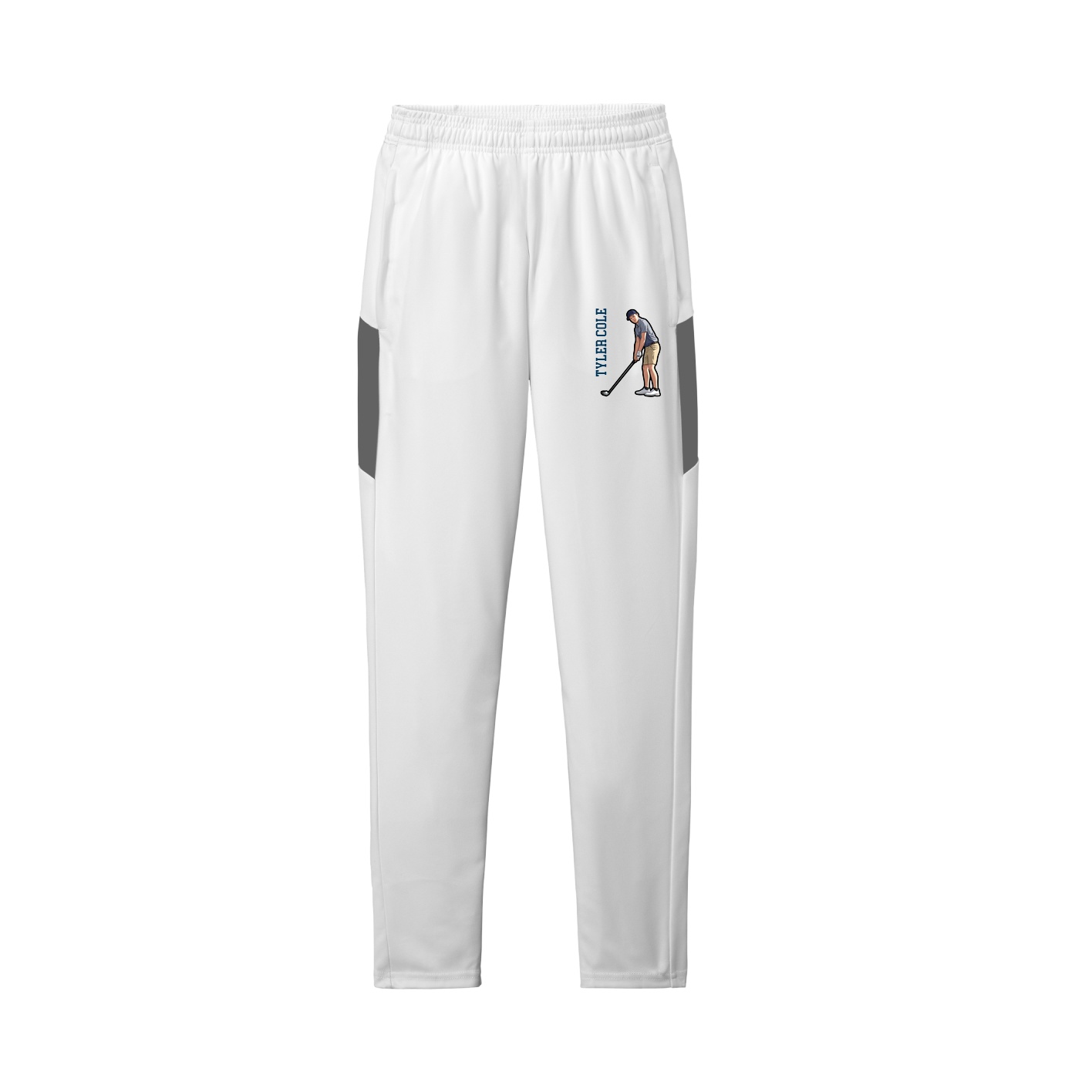 Team Travel Pant — Name Vertical in White/Grey