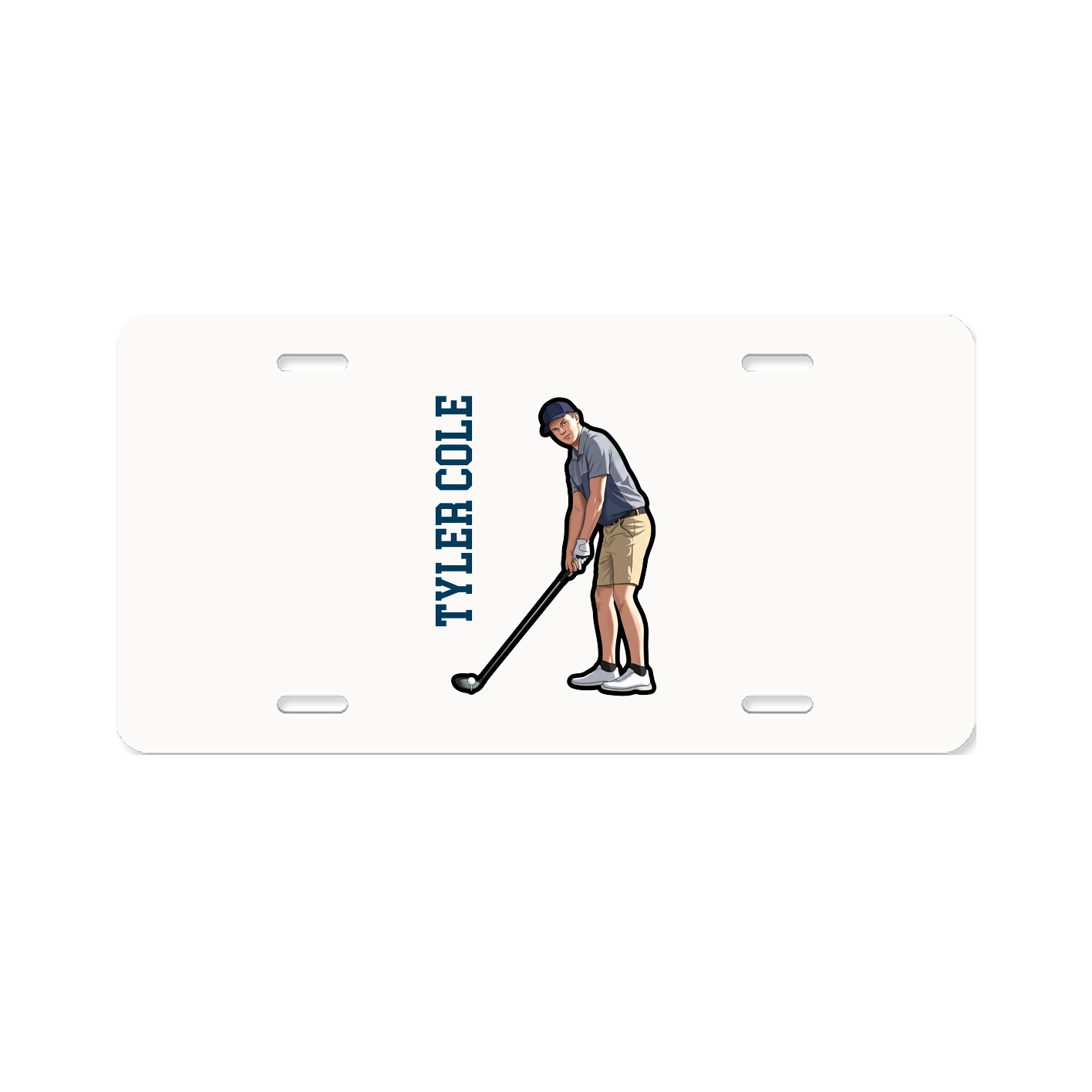 License Plate — Name Vertical in Classic