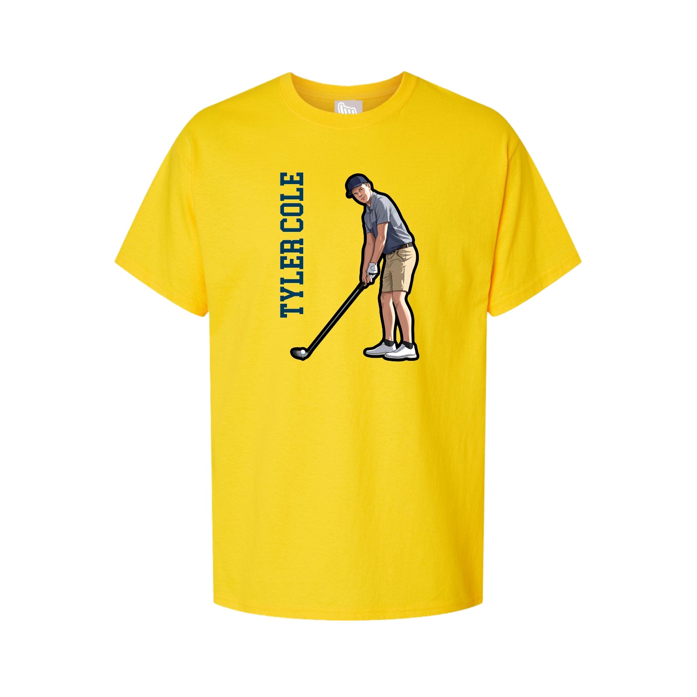 Youth Tee — Name Vertical in Gold