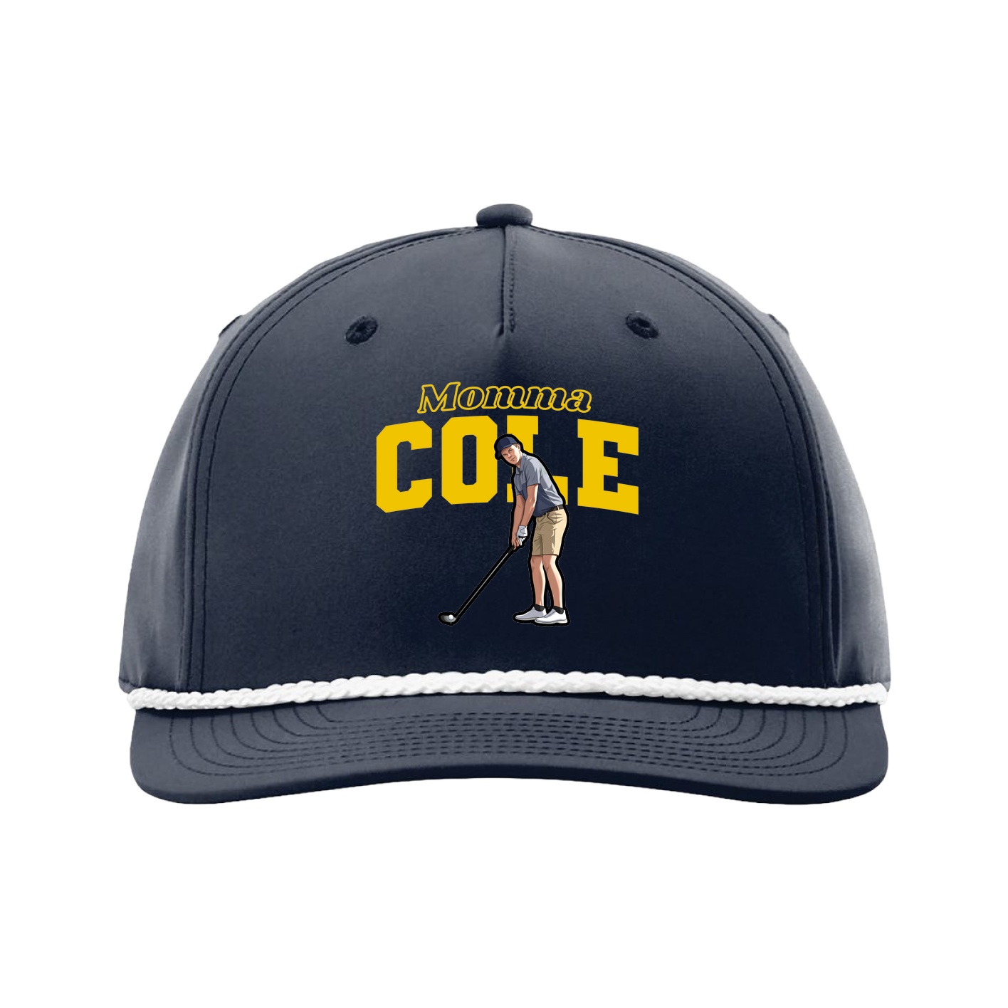 Five-Panel Classic Rope Cap — Mothers Day Block in Navy