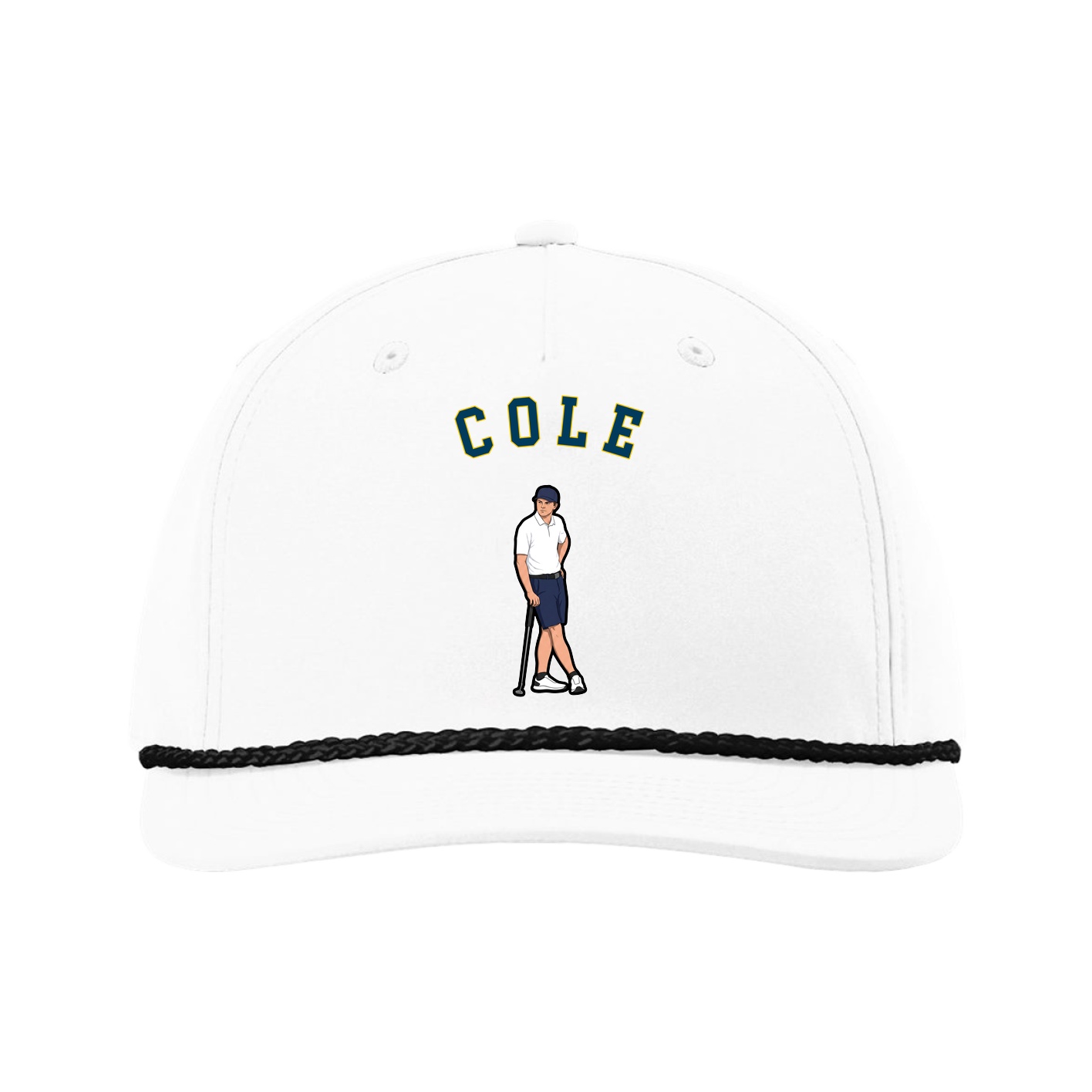 Five-Panel Classic Rope Cap — Shirsey Arch in White