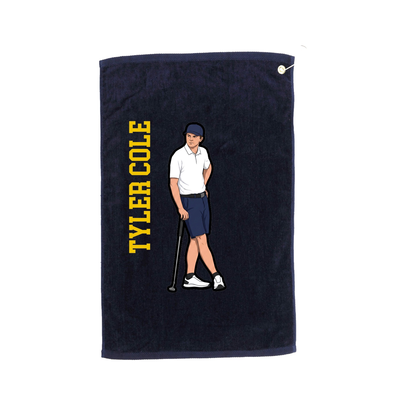 Golf Towel — Name Vertical in Navy
