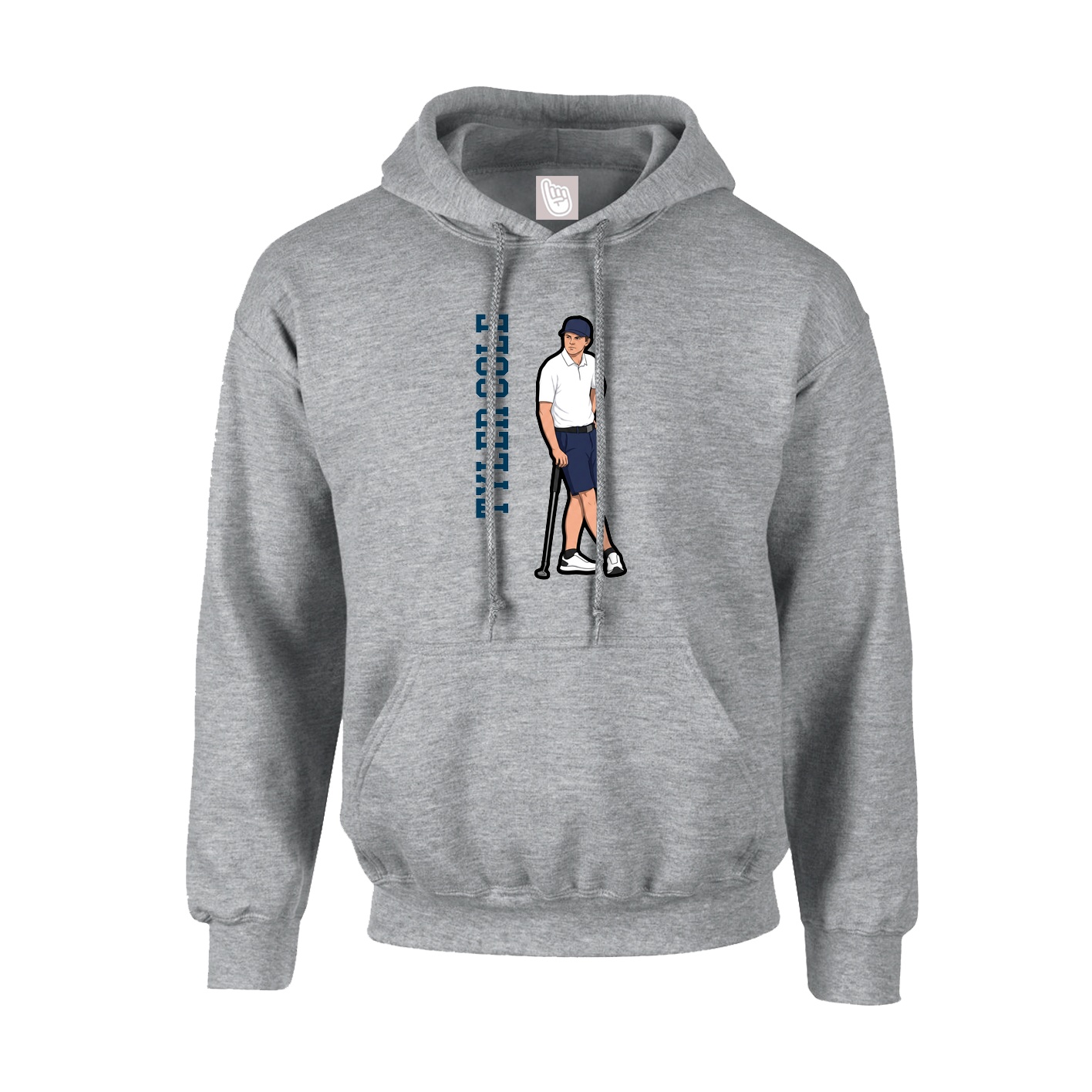 Hoodie — Name Vertical in Grey