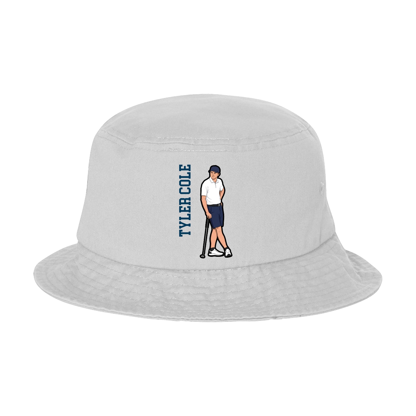 Bucket Cap — Name Vertical in White