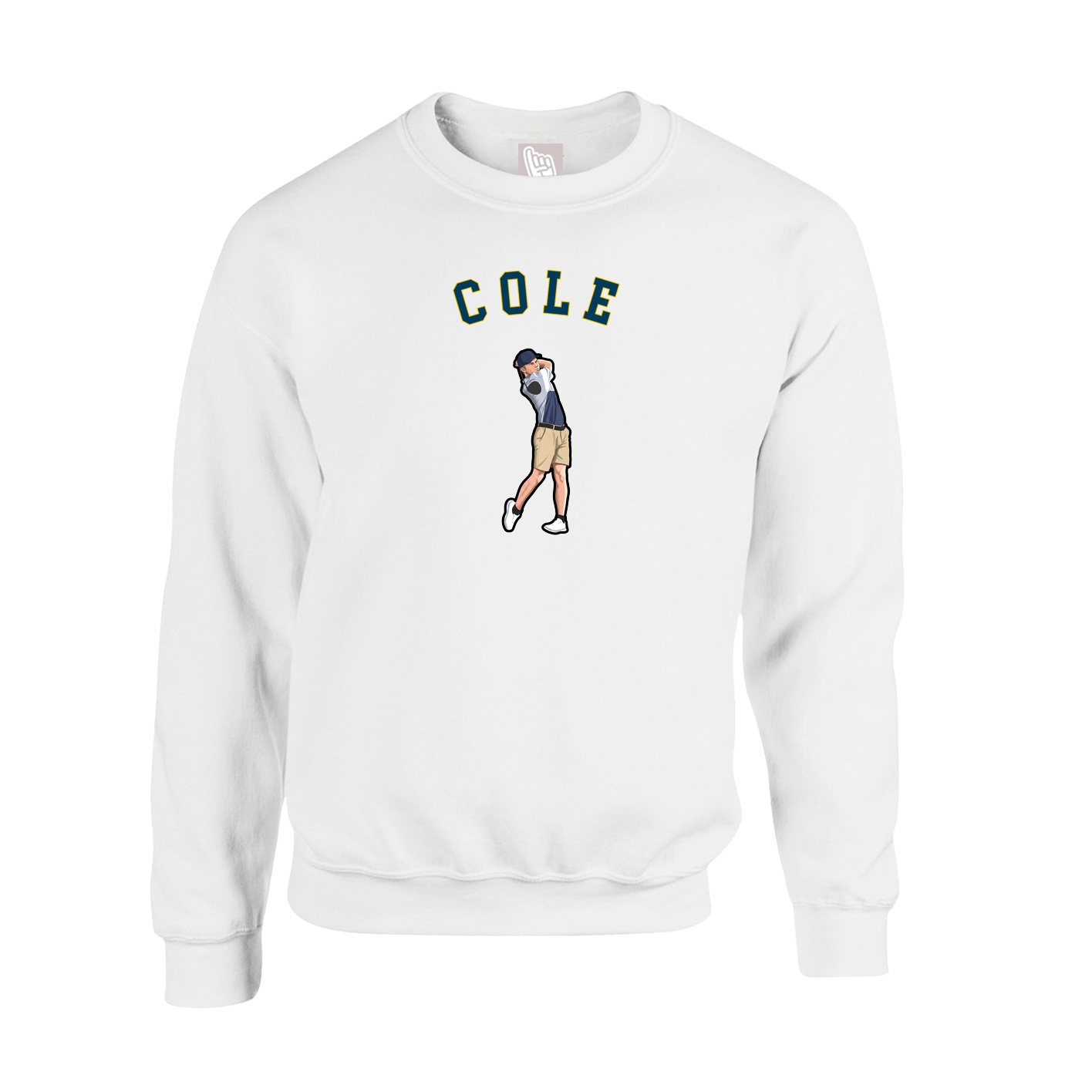 Fleece Crew — Shirsey Arch in White