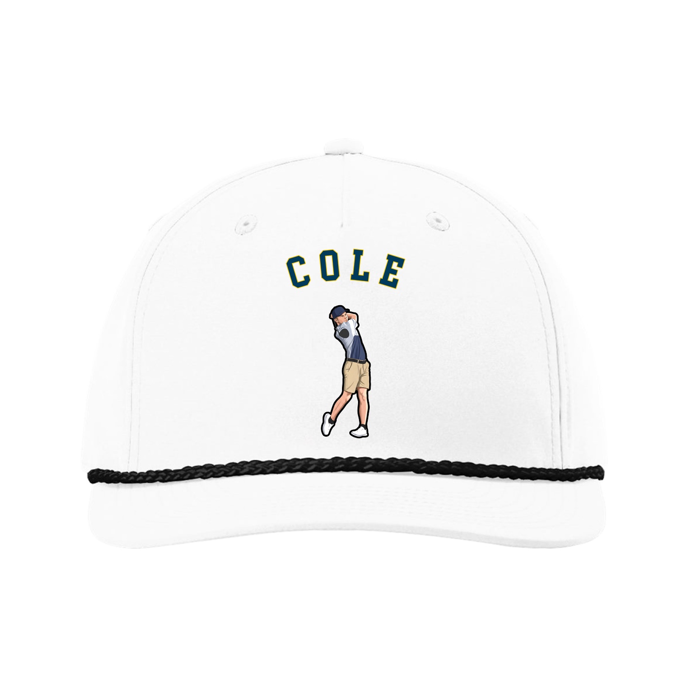 Five-Panel Classic Rope Cap — Shirsey Arch in White