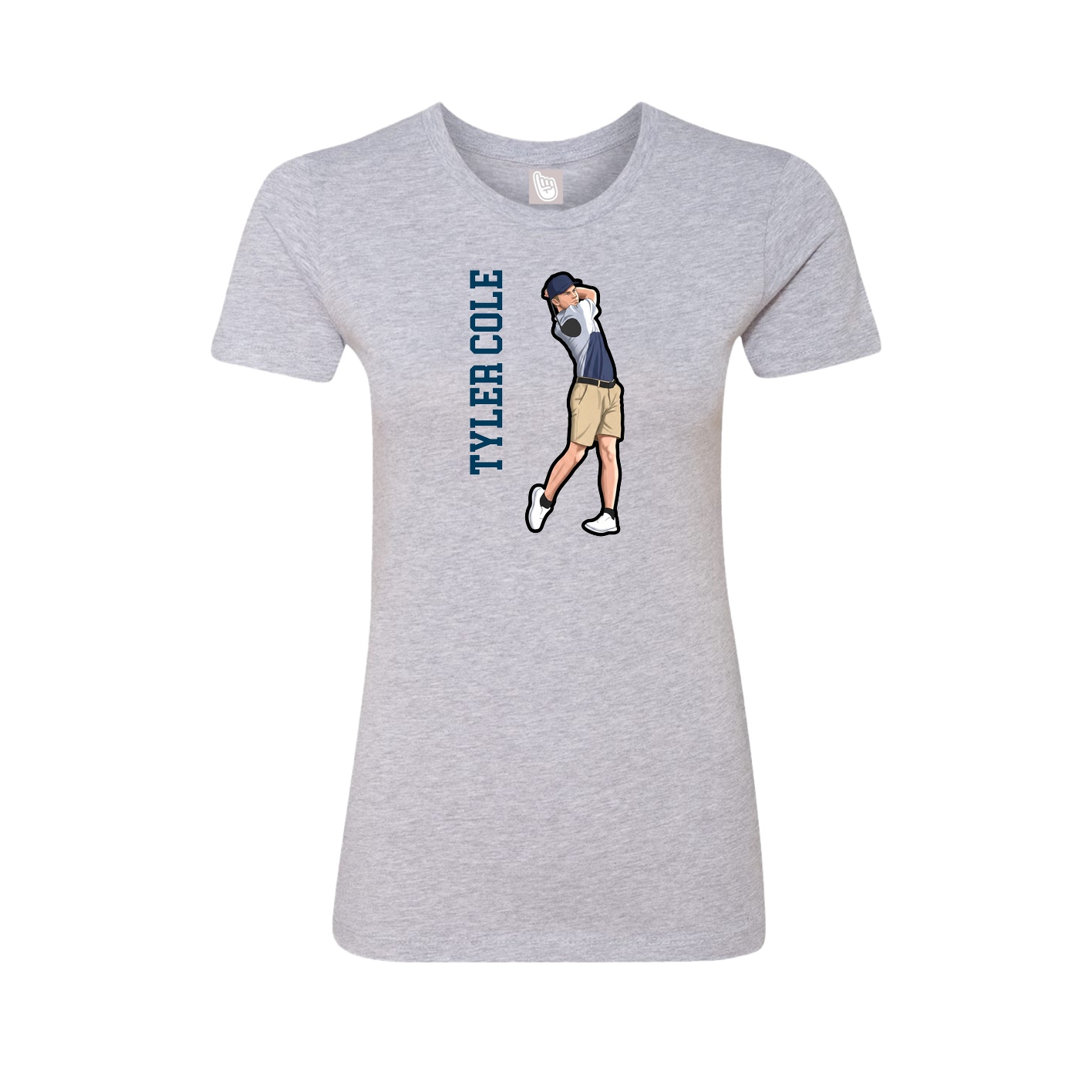 Womens Tee — Name Vertical in Grey