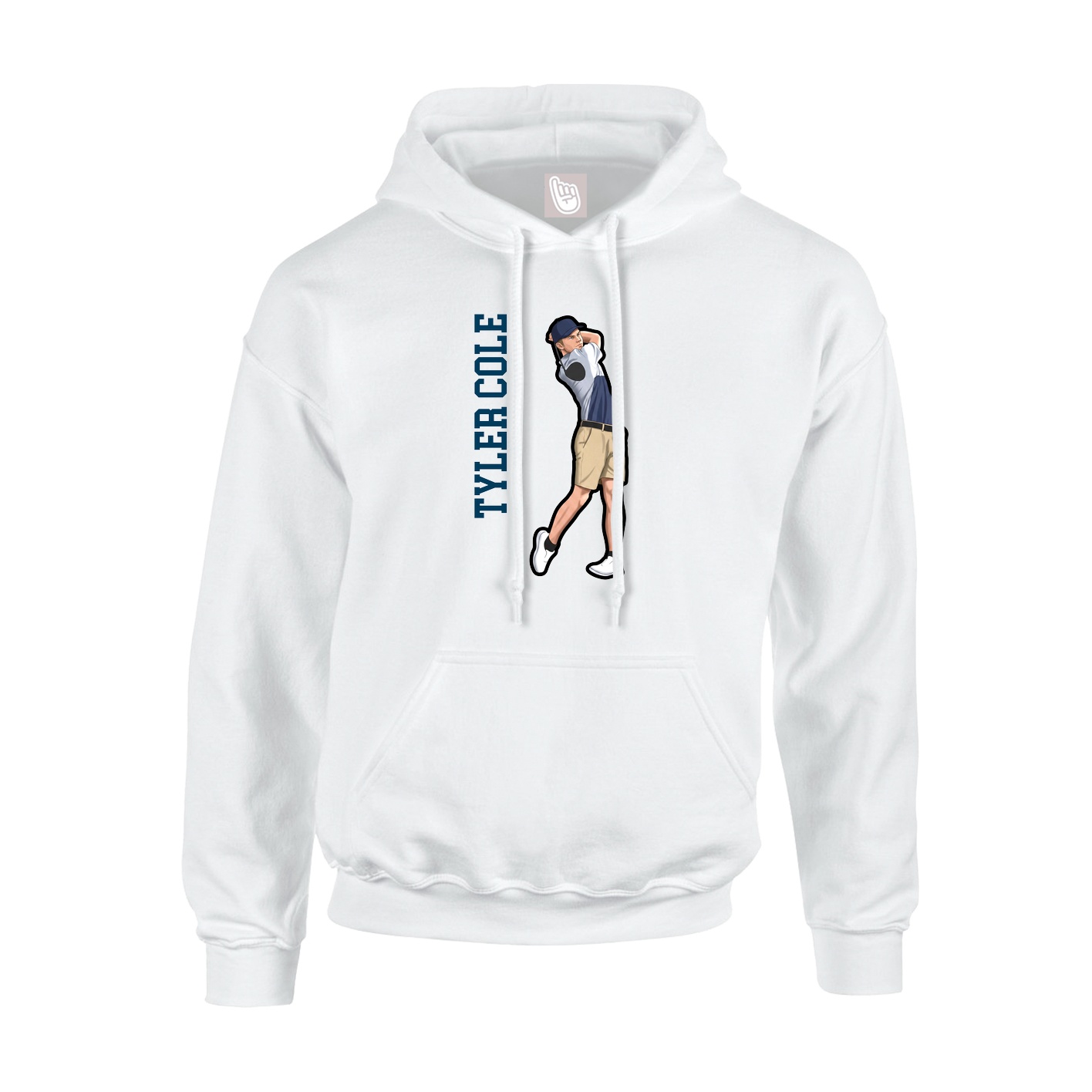 Youth Hoodie — Name Vertical in White