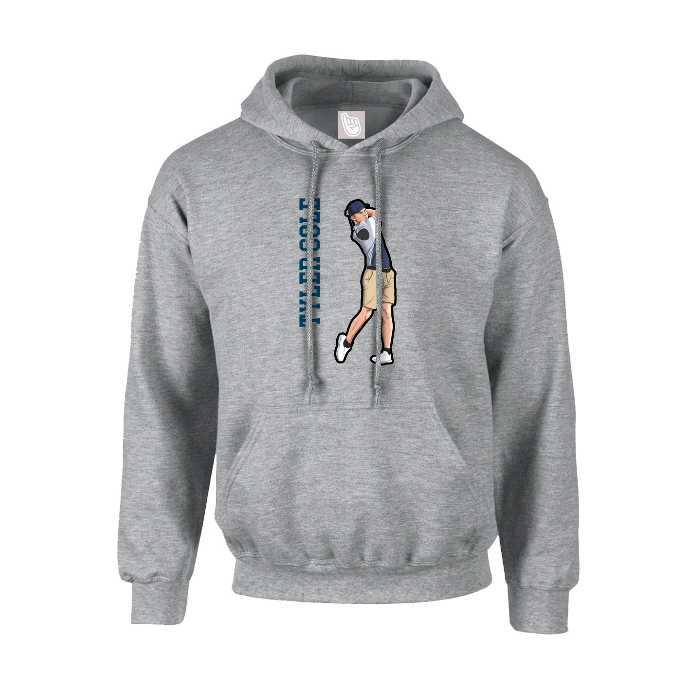 Youth Hoodie — Name Vertical in Grey