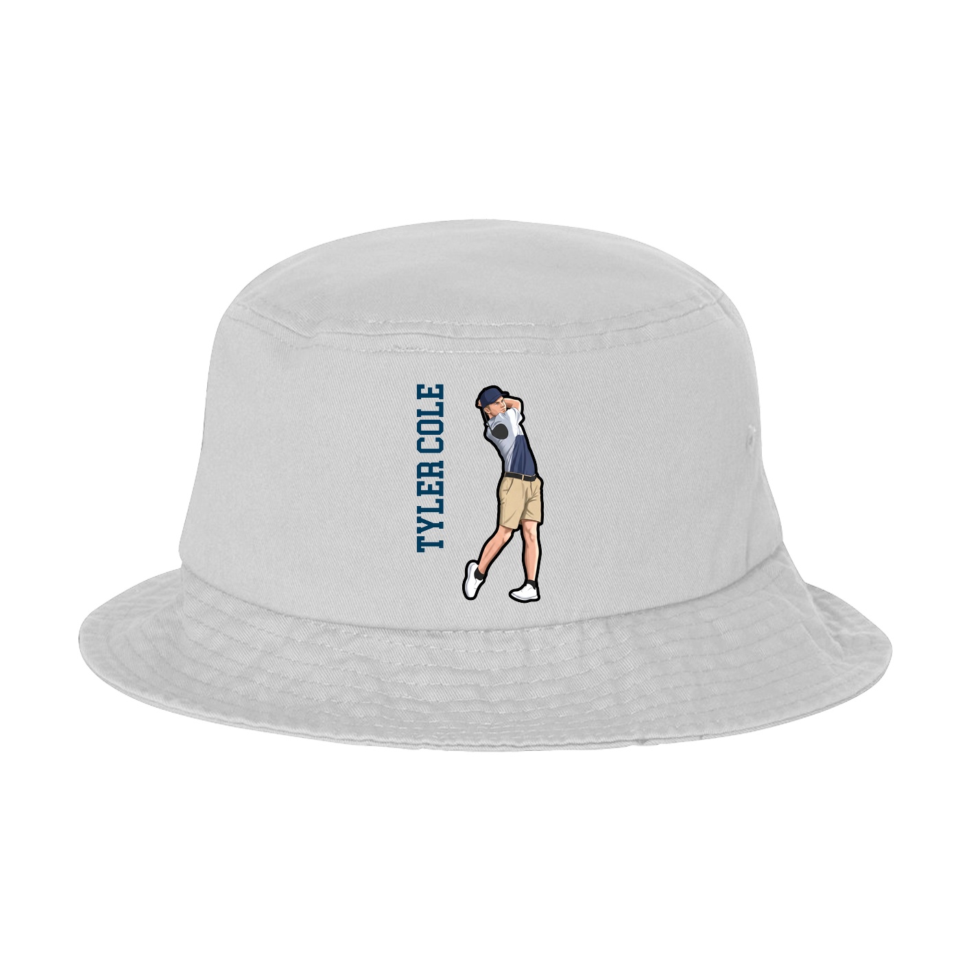 Bucket Cap — Name Vertical in White