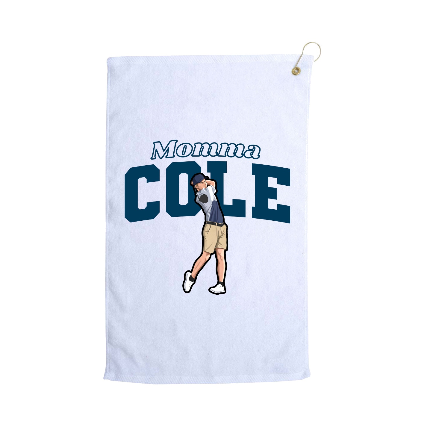 Golf Towel — Mothers Day Block in White