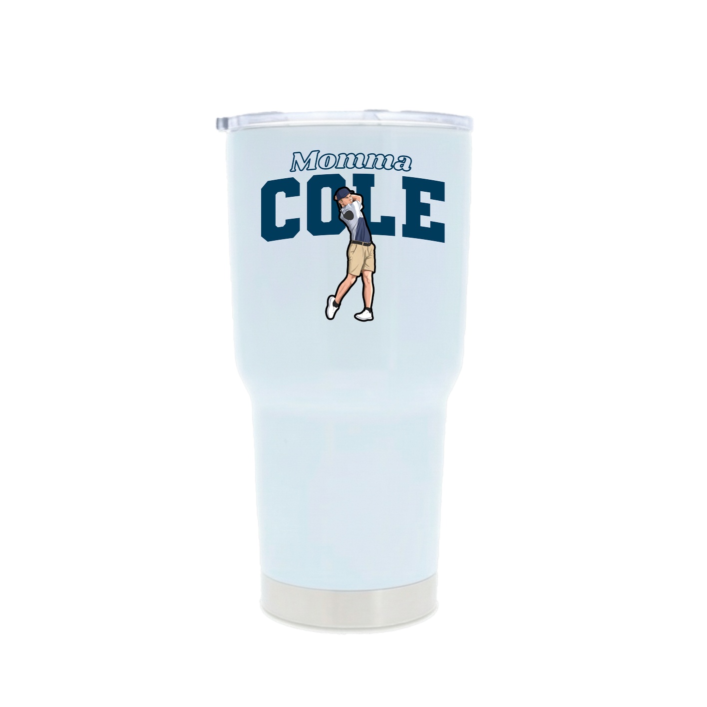 30oz Stainless Steel Tumbler — Mothers Day Block in White