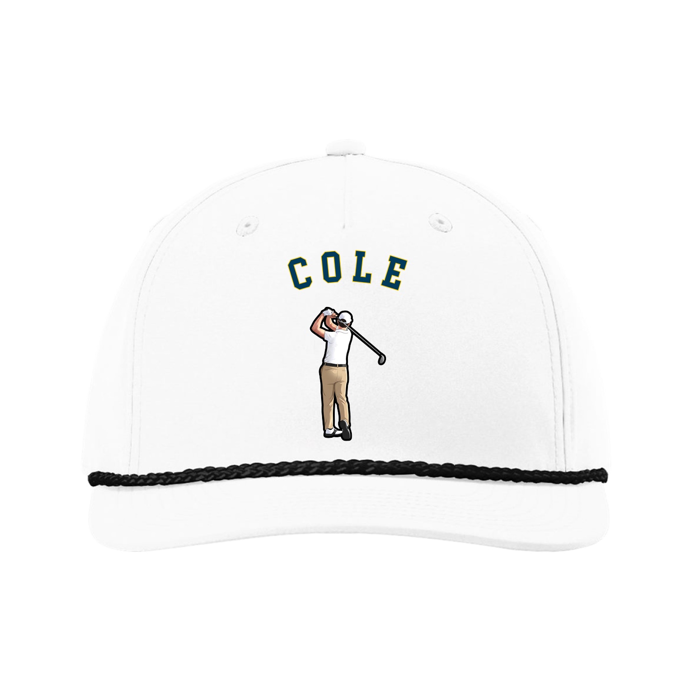 Five-Panel Classic Rope Cap — Shirsey Arch in White