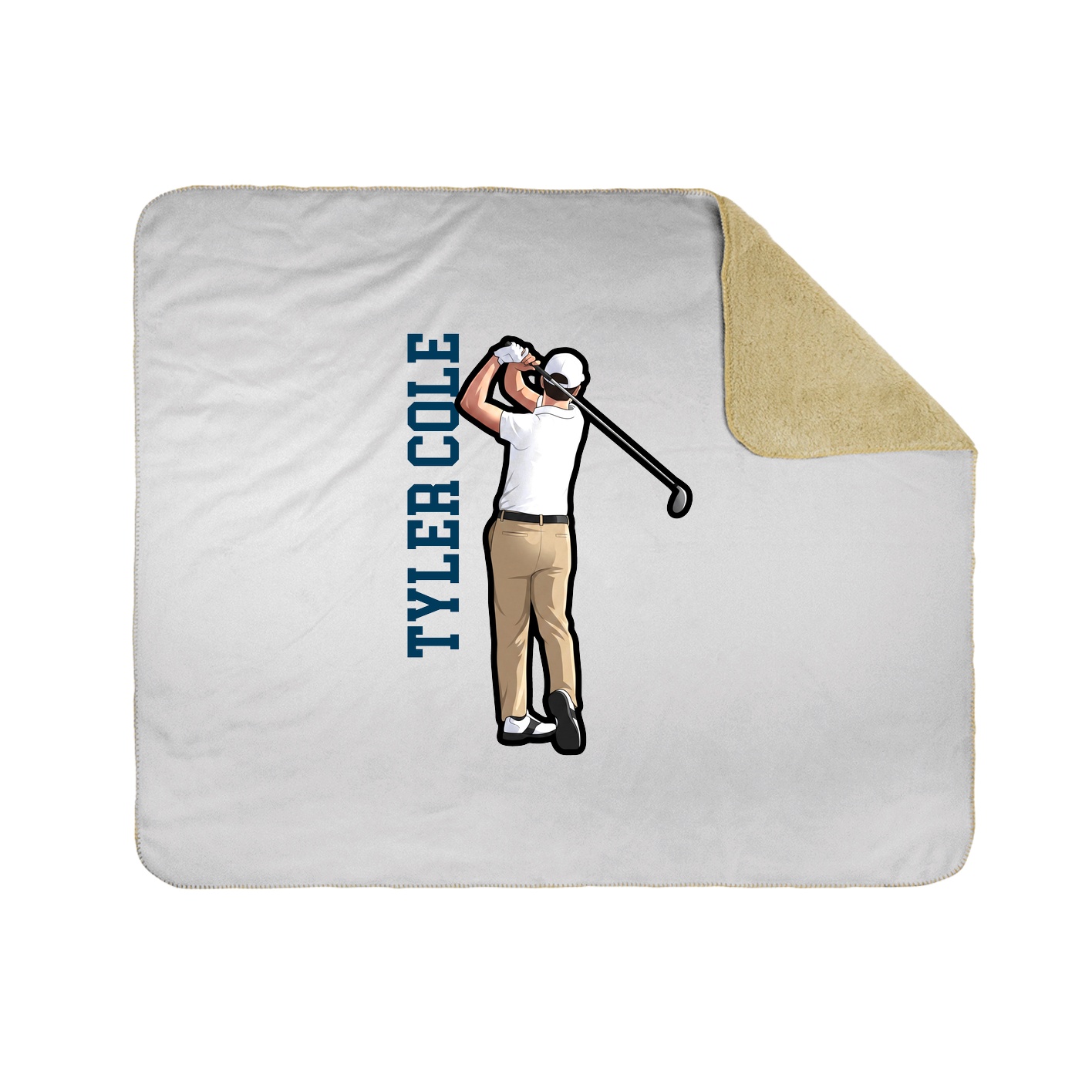 Throw Blanket — Name Vertical in White