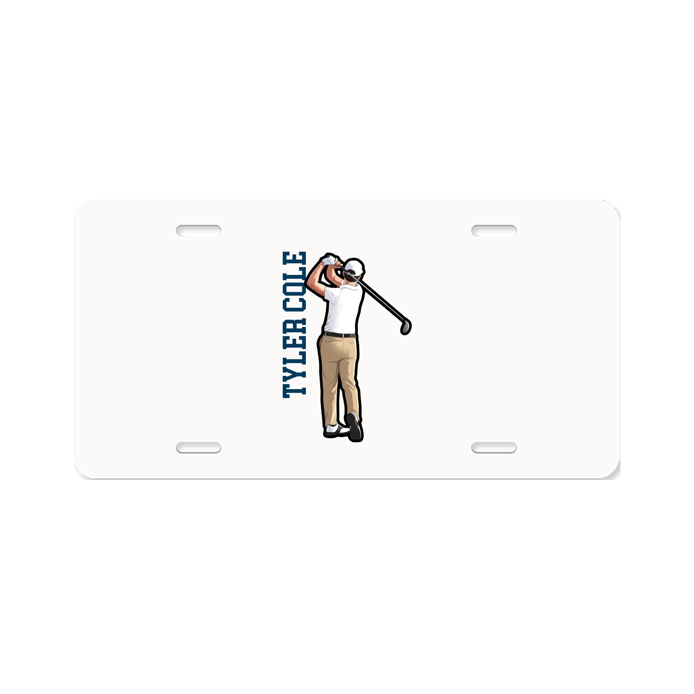License Plate — Name Vertical in Classic