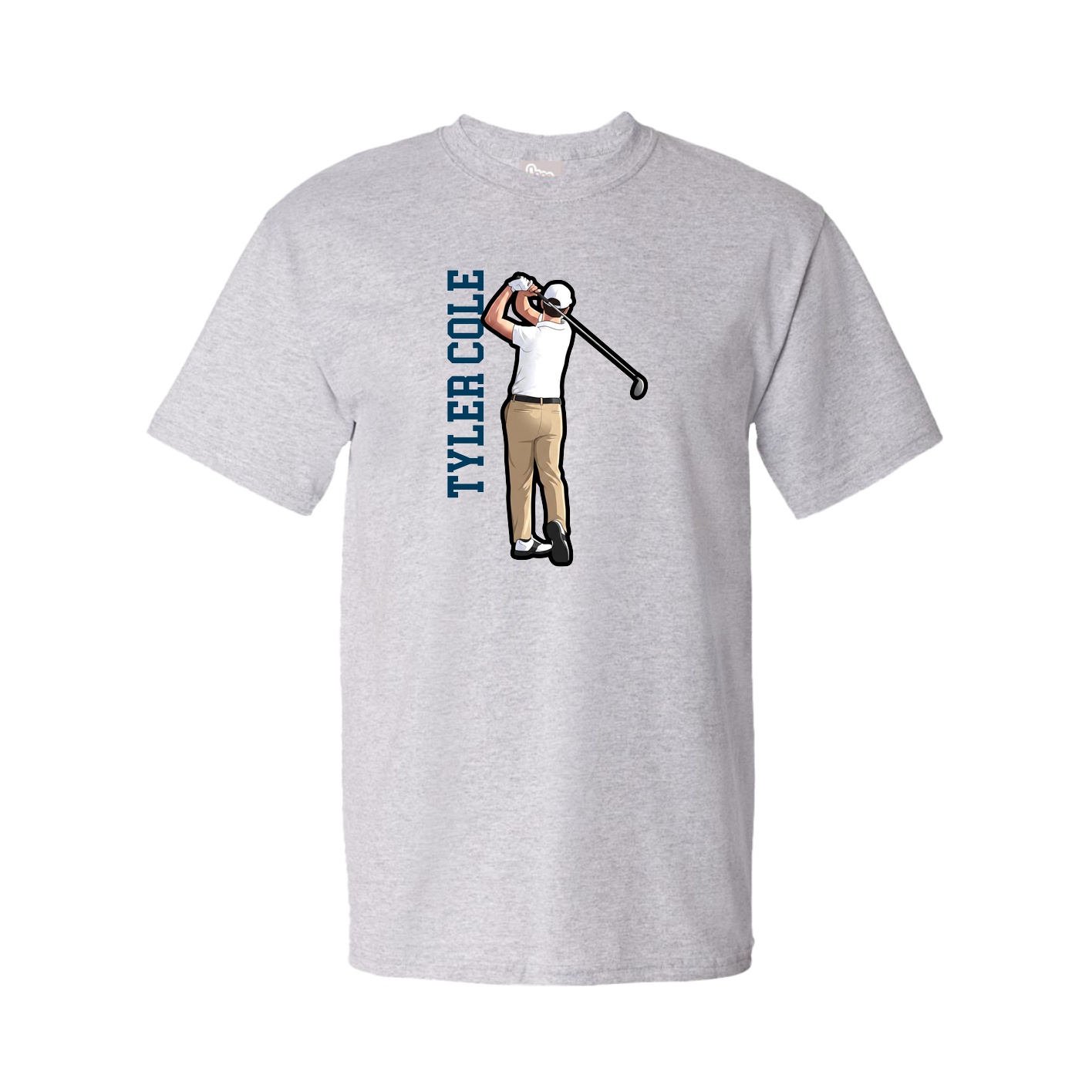 Tee — Name Vertical in Grey