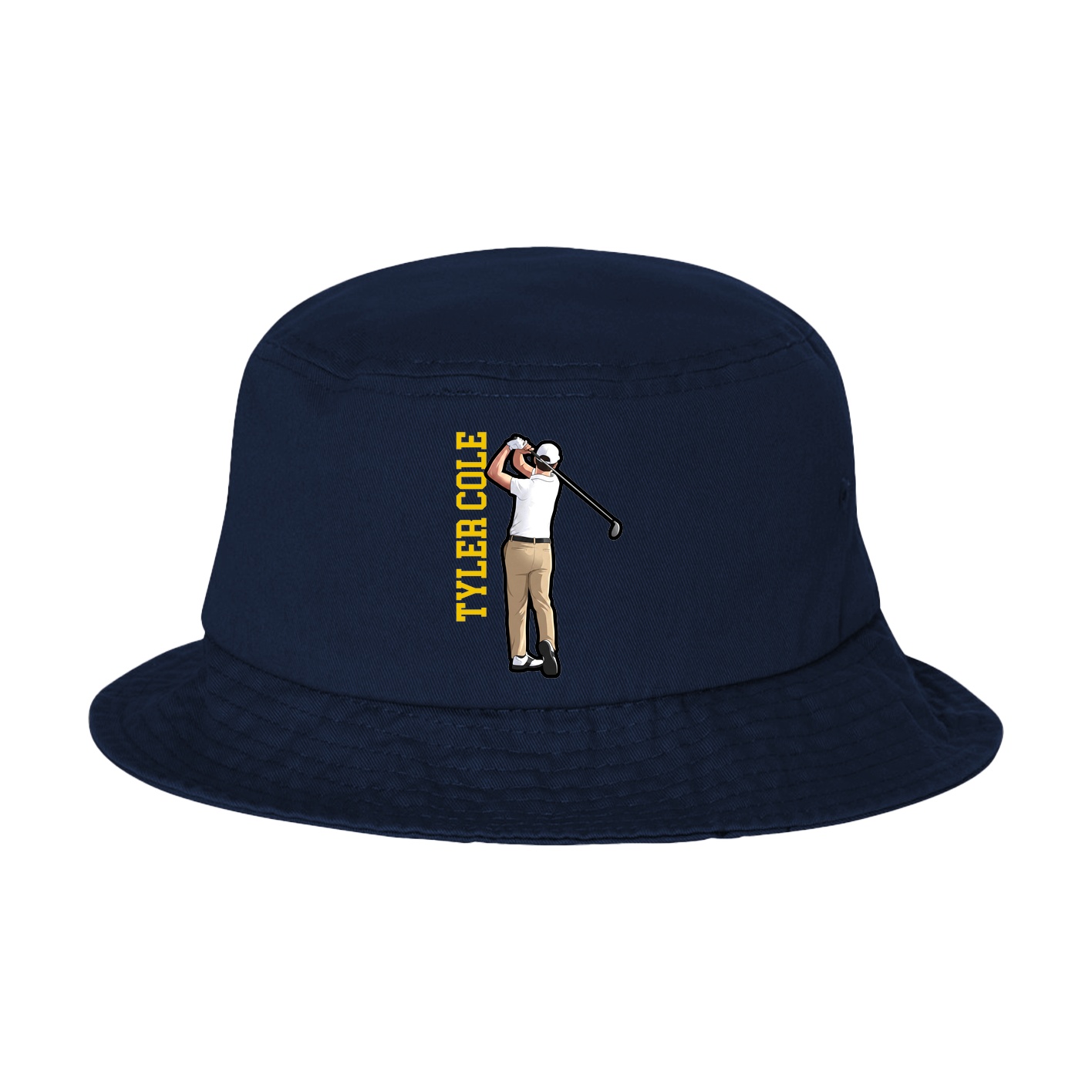Bucket Cap — Name Vertical in Navy
