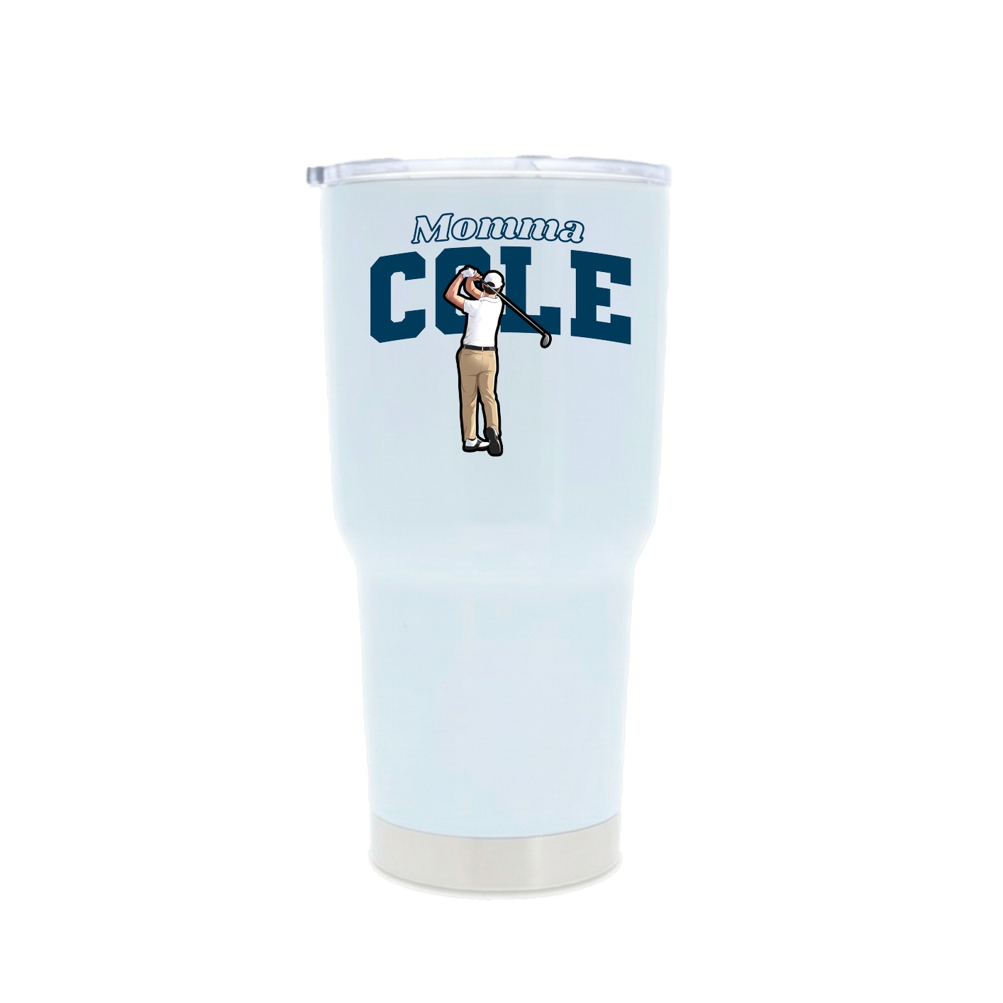 30oz Stainless Steel Tumbler — Mothers Day Block in White